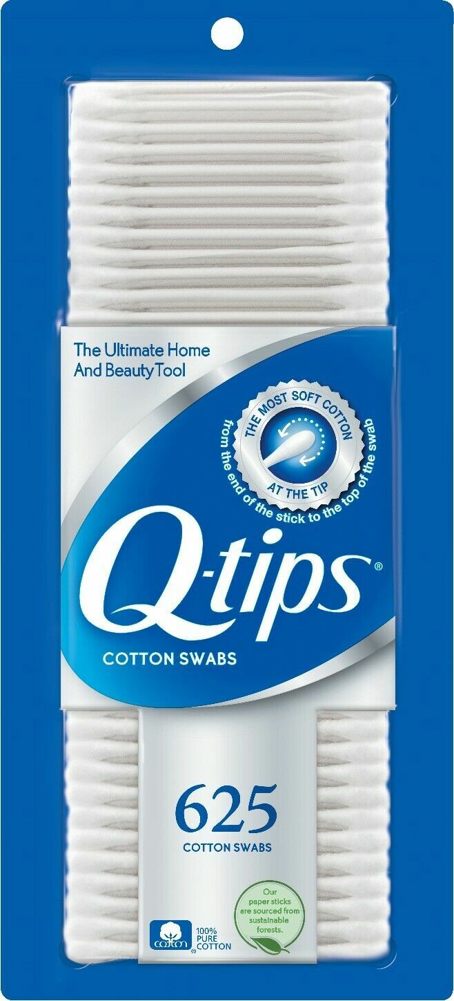 QTIPS Q-TIPS Q-TIP COTTON SWABS 625 count AUTHENTIC GENUINE ORIGINAL BUDS DOUBLE