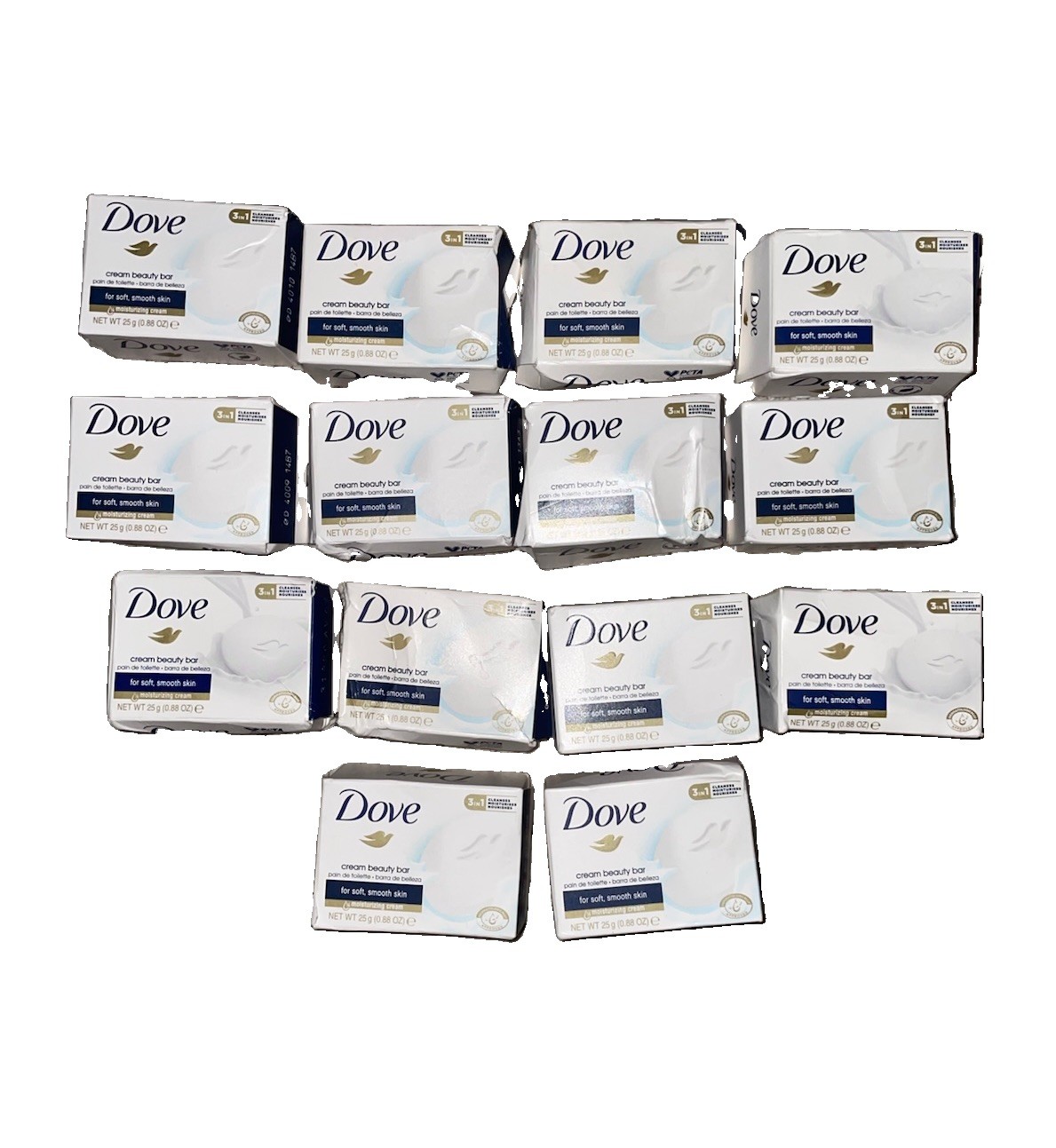 New Dove Cream Beauty Bar Soap Travel Size 0.88 oz each, Travel, Hotel Lot of 14
