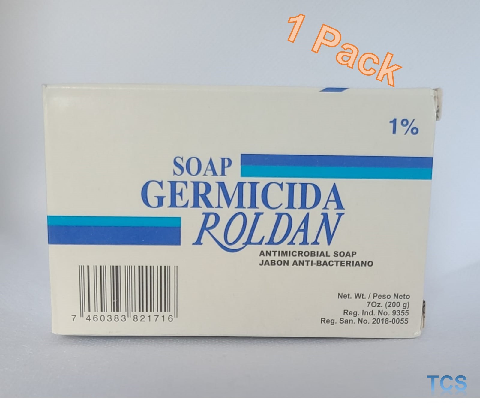 Roldan Antimicrobial Soap Blue 1% 7oz Deep Clean Disinfect Skin Bar -(2 PACK)