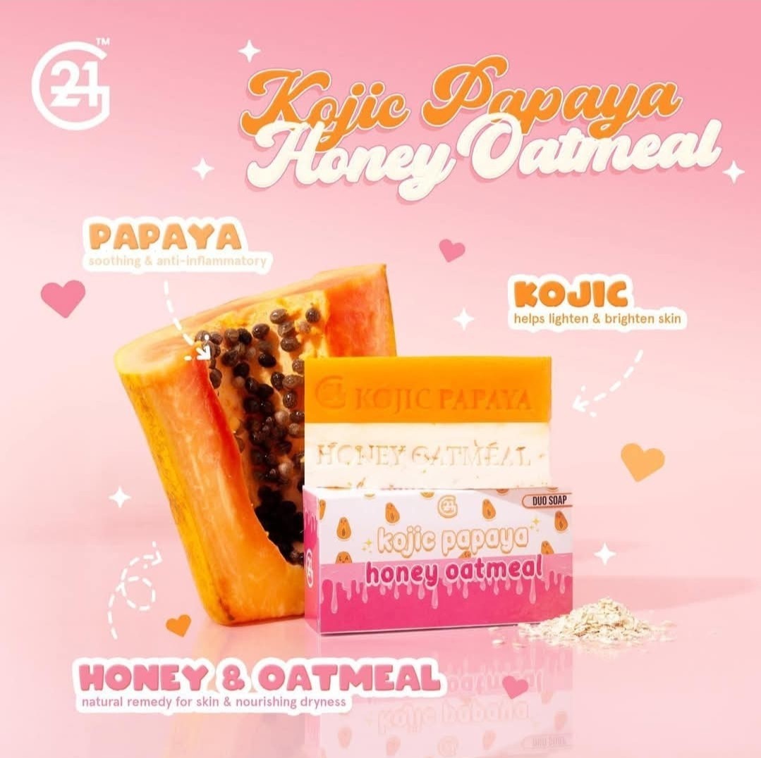 G21 Kojic Papaya + Honey Oatmeal Duo Soap