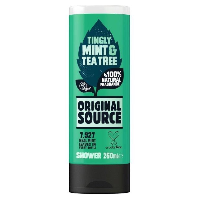 6x Original Source Mint & Tea Tree Shower Gel 250ml Vegan Body Wash Tingly