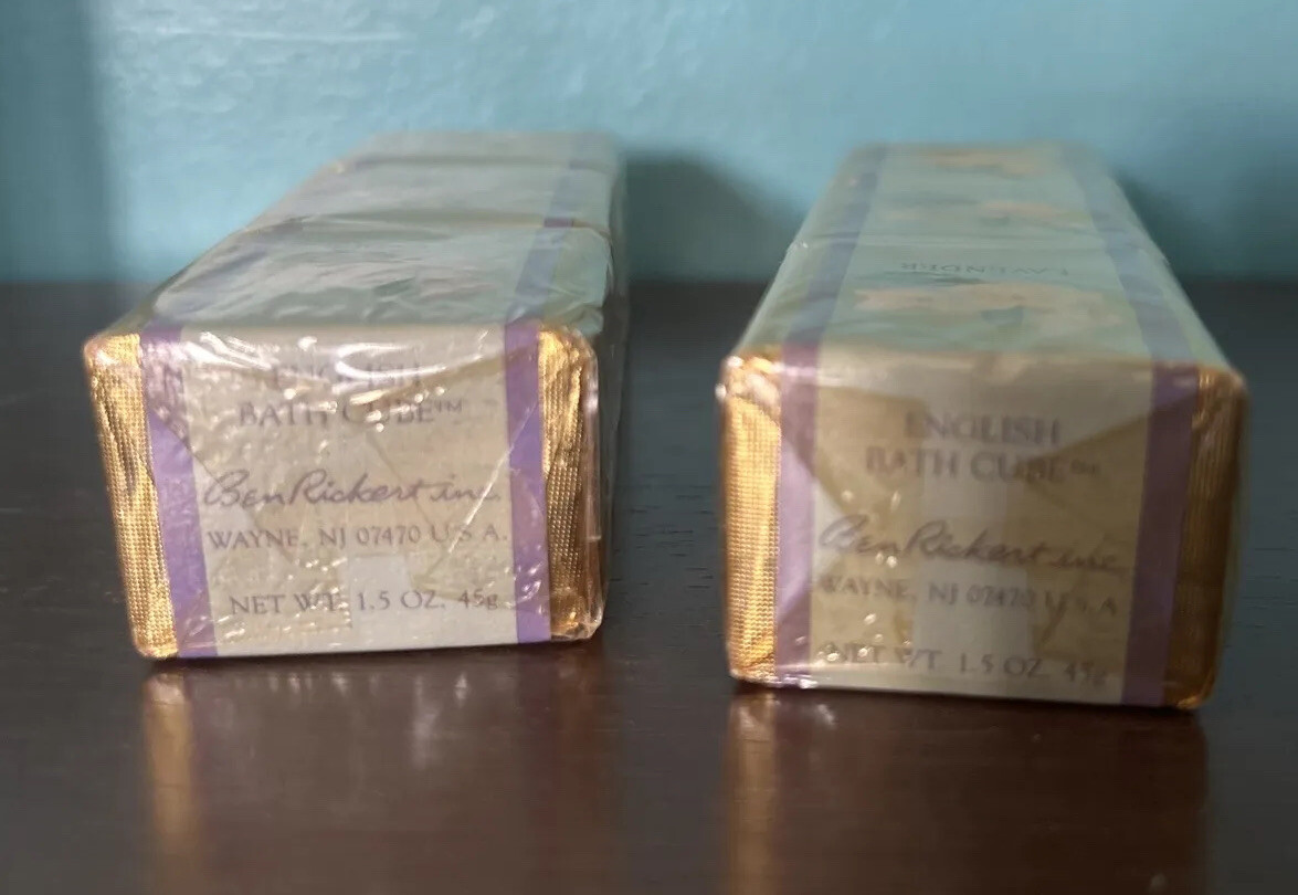 Vintage 6 Bath Cubes English Garden Lavender Ben Rickert Rare Scent HTF Sealed