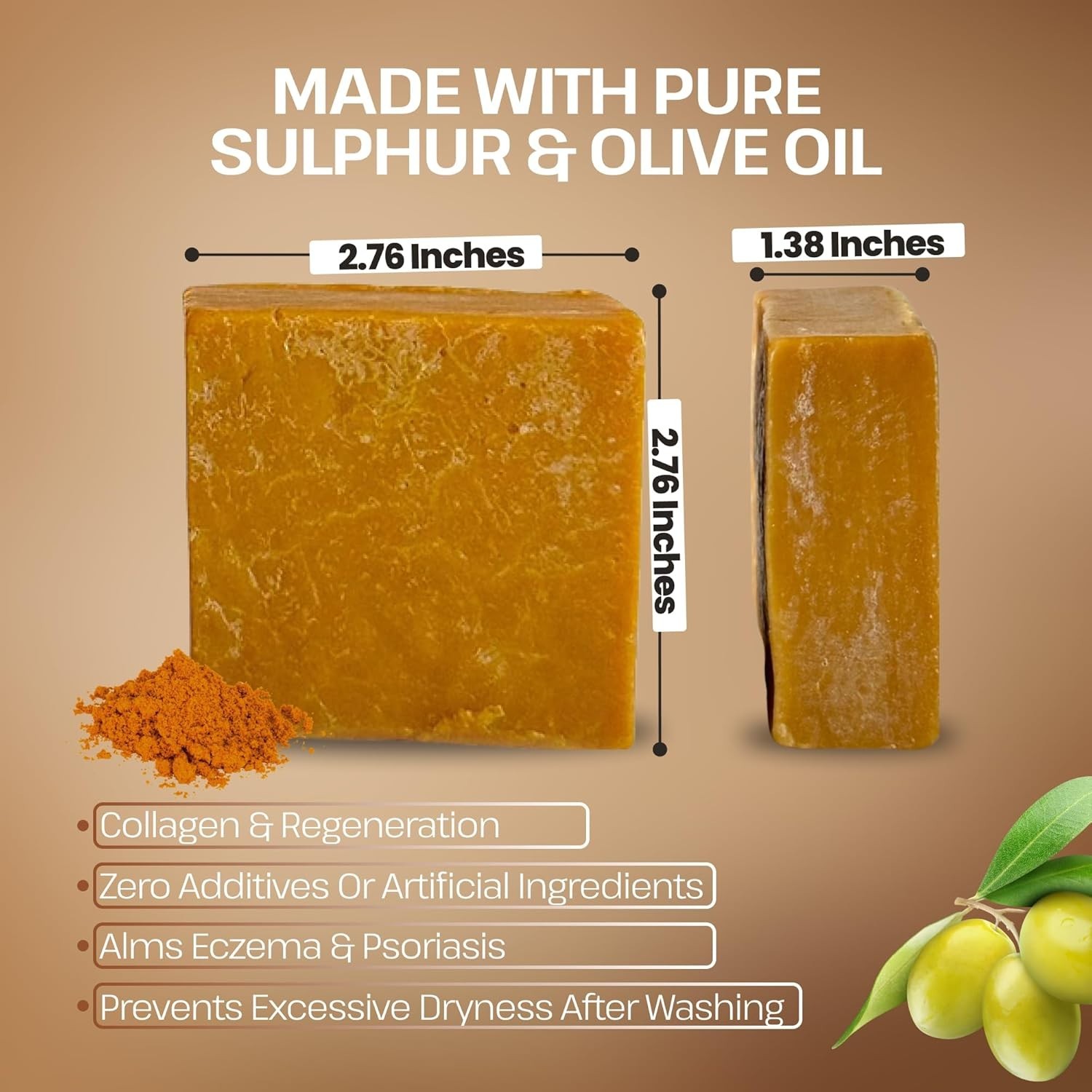 Chemical-Free Organic Sulfur Soap Bar – Perfect for Oily Skin & Acne Treatment