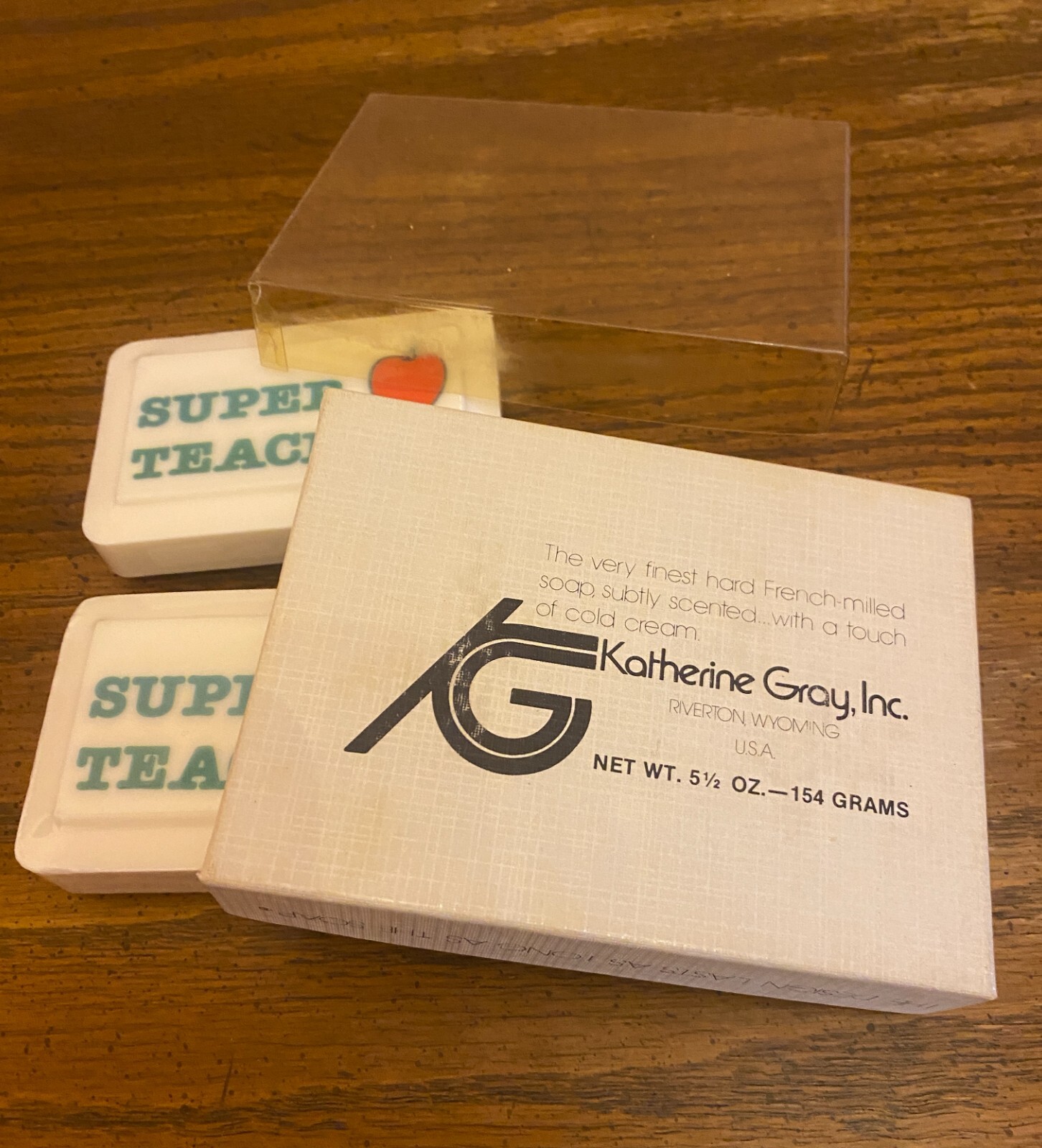 Vintage Katherine Gray Inc Soap Super Teacher French Milled Soap w/ Apple