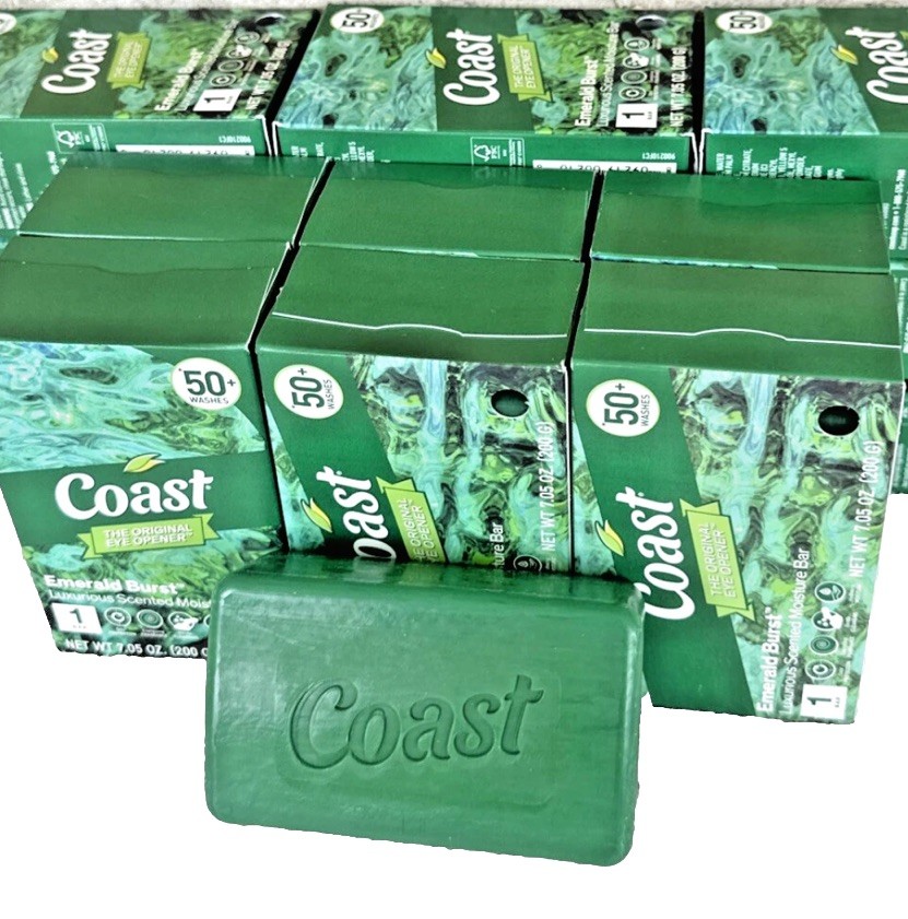 12XL Bars! Coast® Emerald Burst Moisturizing Soap 7.05 Oz ea. Like Irish Spring