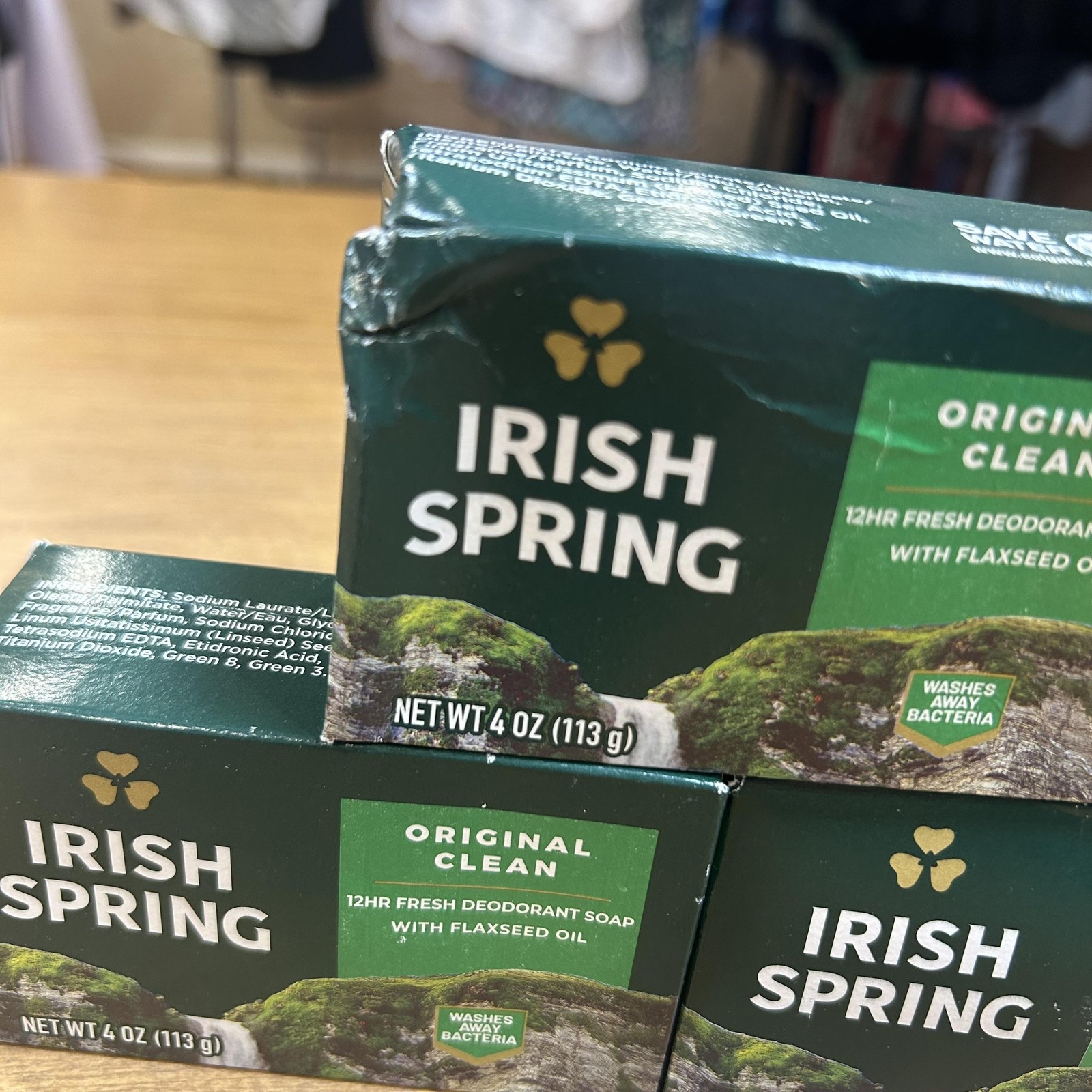 Irish Spring Original Clean Deodorant Soap 3 Bars 4oz 113g Body Soap Green