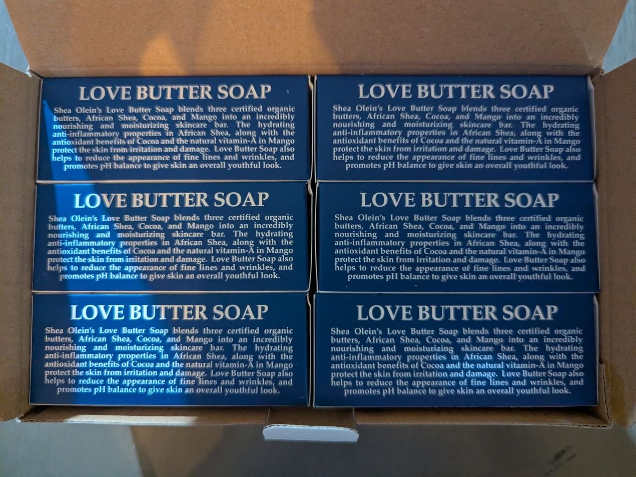 Shea Olein Love Butter Soap 6 Pack 5 oz Organic Shea Mango Cocoa Butter SA