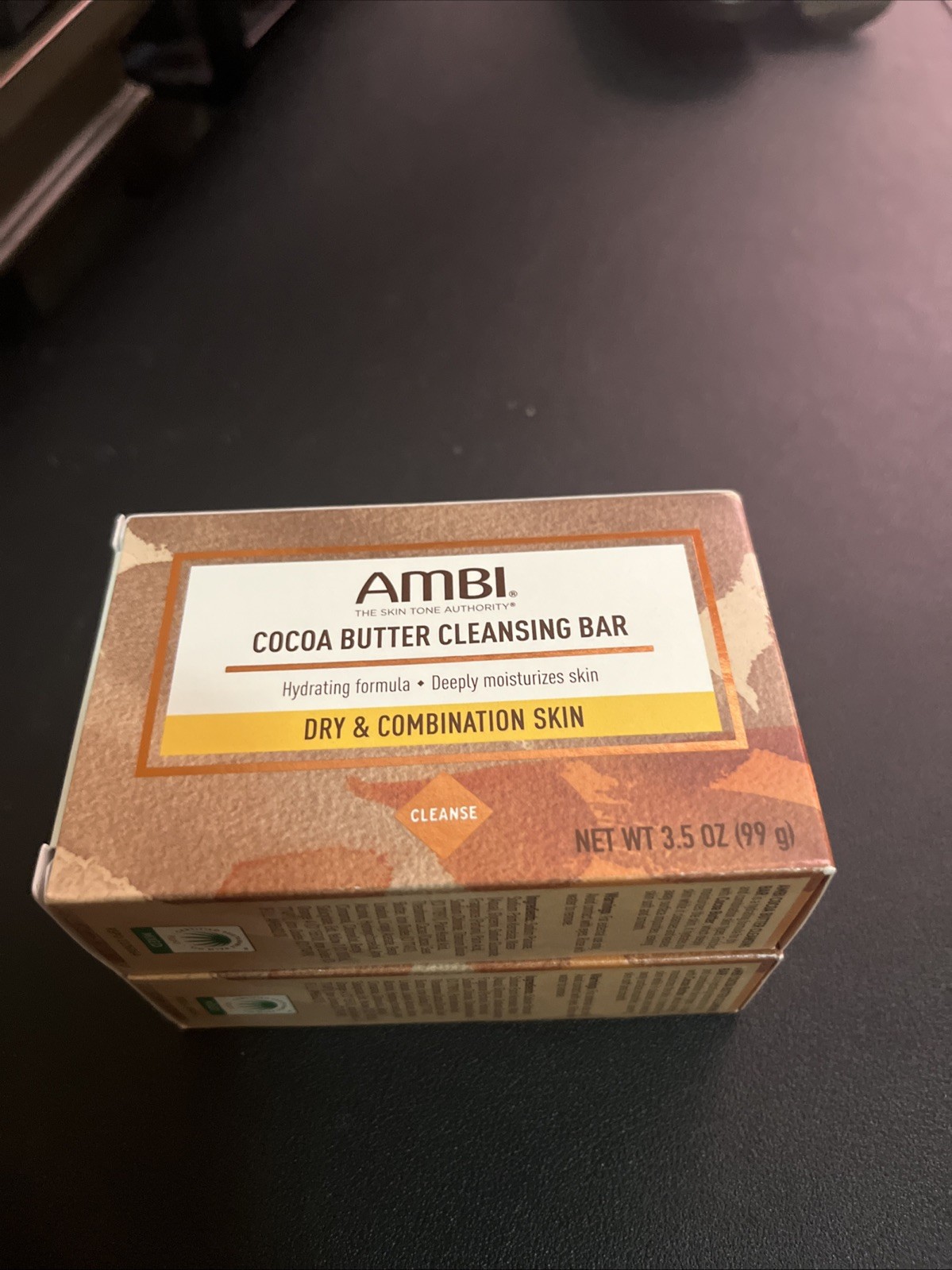 AMBI Cocoa Butter Cleansing Bar Dry & Combination Skin 3.5 oz (Pack of 2)
