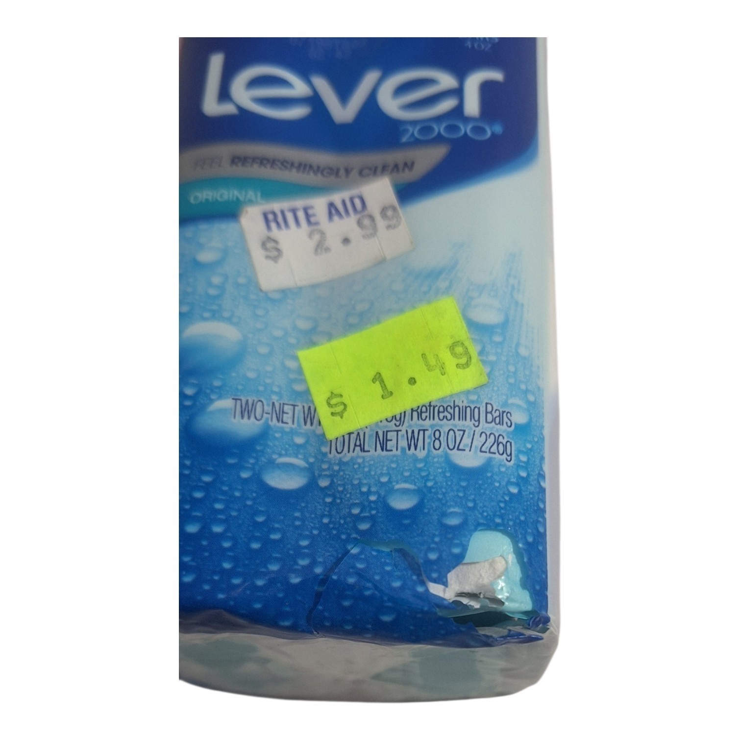 ​Vintage Lever 2000 Original Bar Soap 2 Pack 4 oz Bars Total 8 oz Discontinued