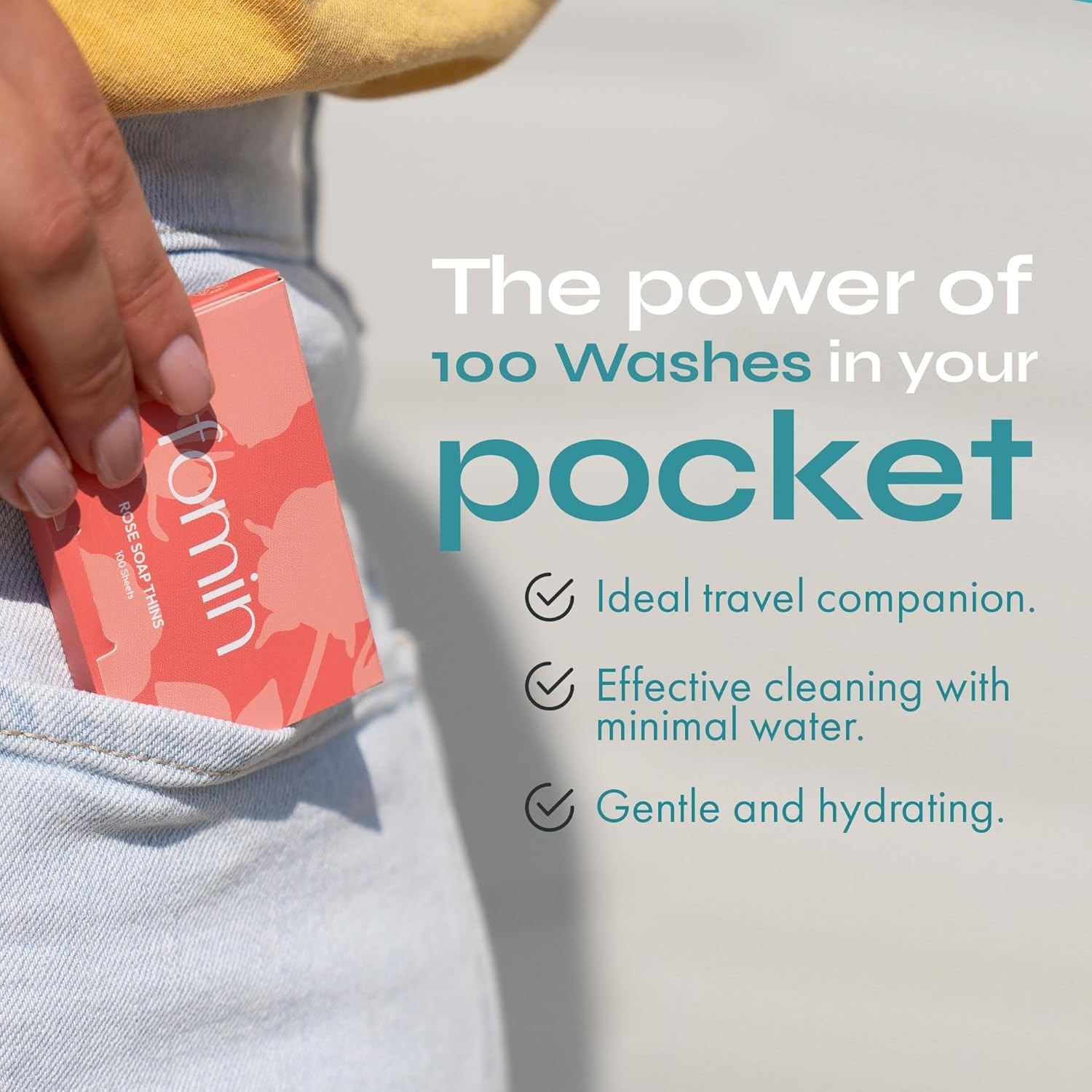 100 Antibacterial Paper Soap Sheets – Unscented, Portable Travel Hygiene