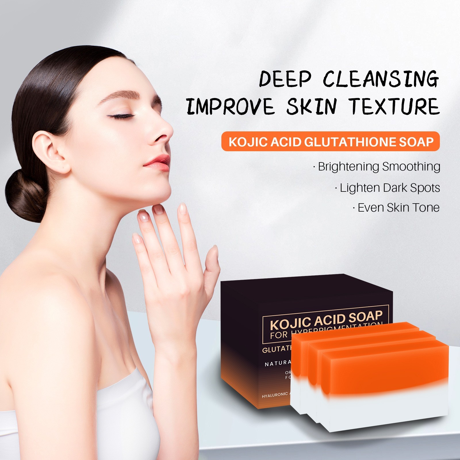 2Pcs Kojic Acid Soap Combo Whitening Brightening Clear Skin with Vitamin US
