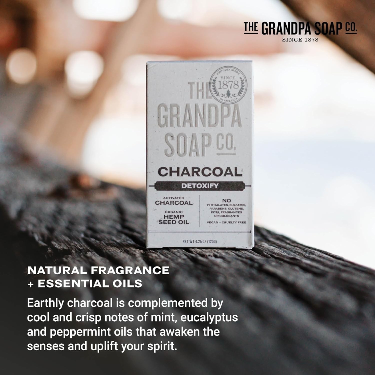 The Grandpa Soap Company Charcoal Bar Soap – With Activated Charcoal Hemp See…
