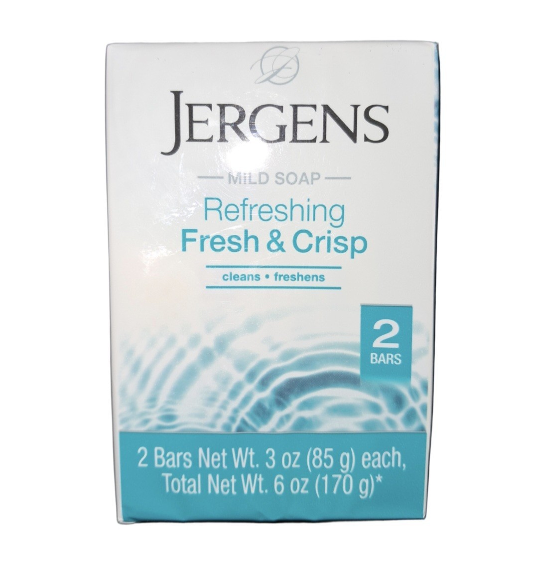 🩵 JERGENS 🩵 (2-BARS) 3 Oz. 🩵🫧 ●FRESH & CRISP● 🫧 ≈REFRESHING≈ Mild Soap 🫧.