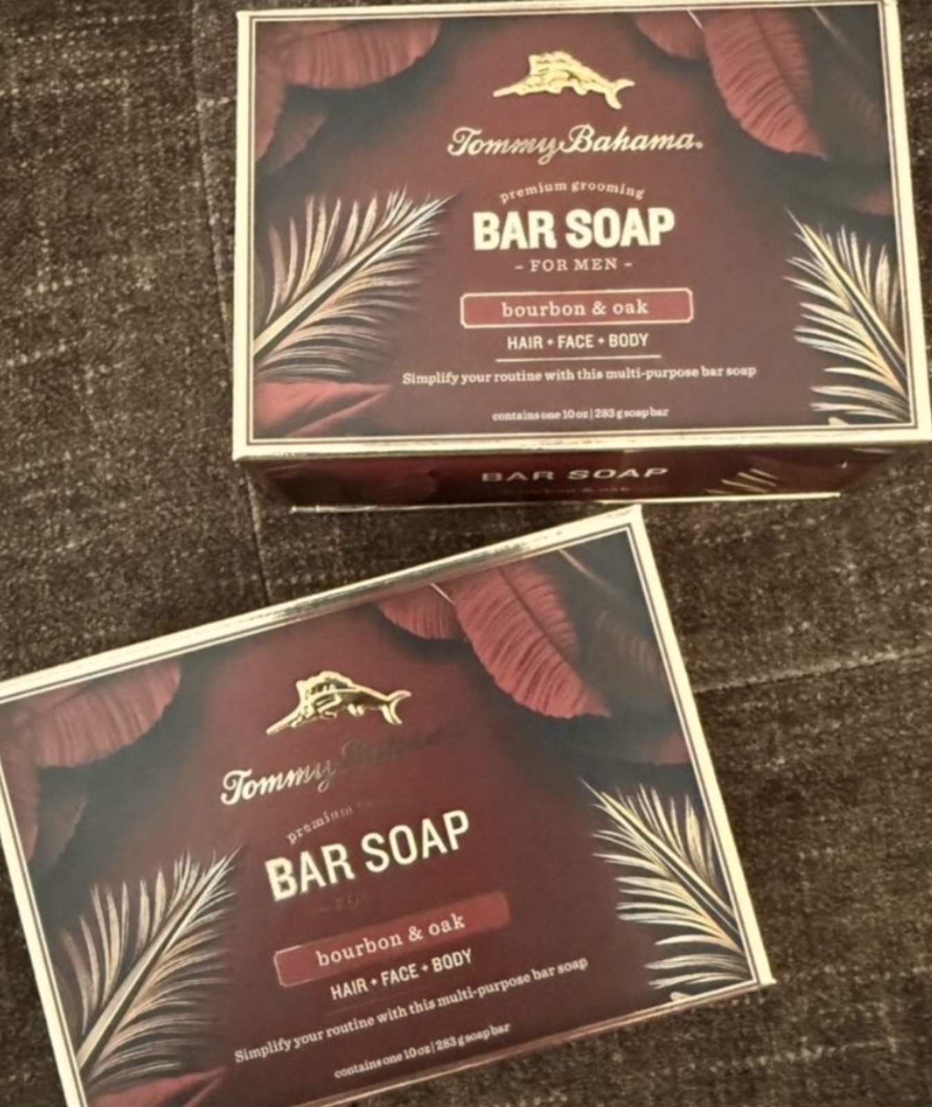 2 Tommy Bahama Bar Soaps For Men Bourbon & Oak New Sealed Hair, Face, Body Soap