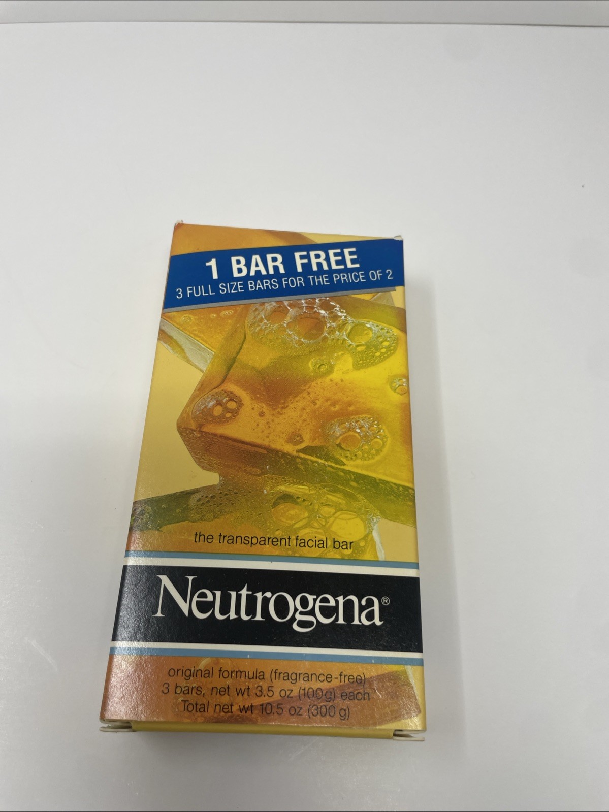 Neutrogena Transparent Facial Bar, Fragrance-Free 3-Pack (3.5 oz each)