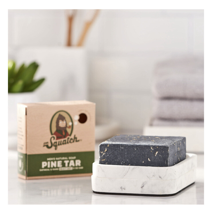 4x Dr. Squatch Men’s Natural Bar Soap Heavy Grit-Pine Tar, 5 oz, oatmeal & sand