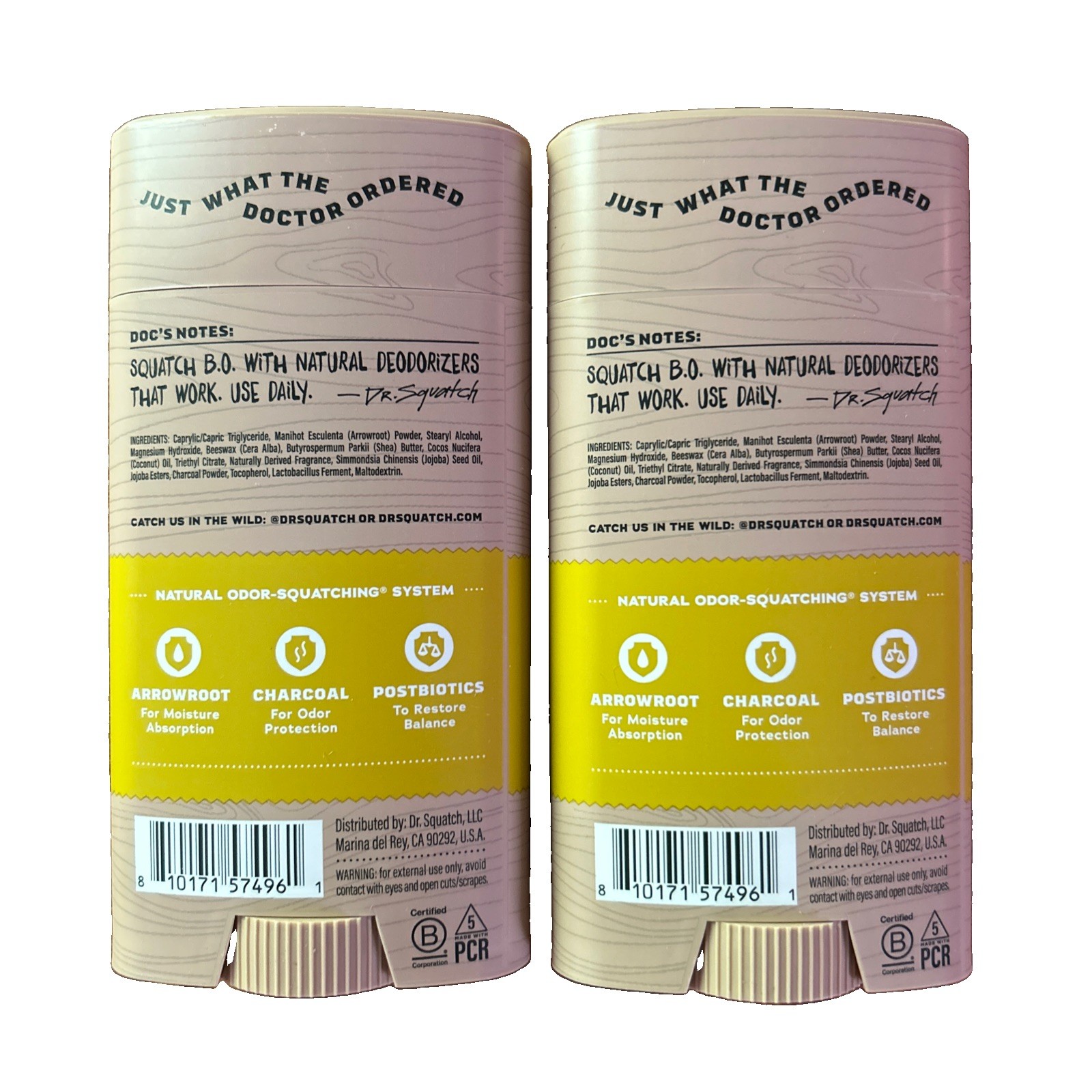 New! 2-Pack Dr. Squatch MOUNTAIN MEADOW Odor Squatching Deodorant 2.65oz
