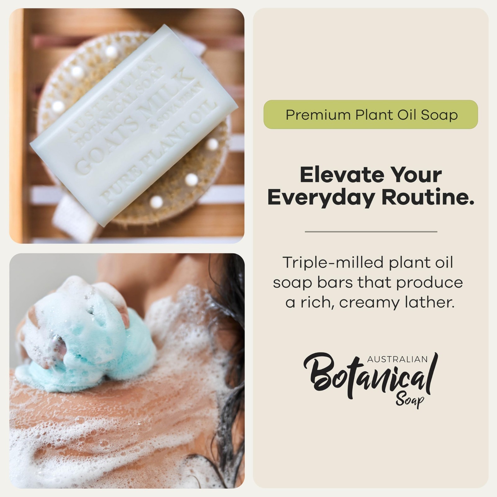 Goat Milk Soap Bars – Triple Milled Cleansing Soap with Shea Butter & Soya Oil,