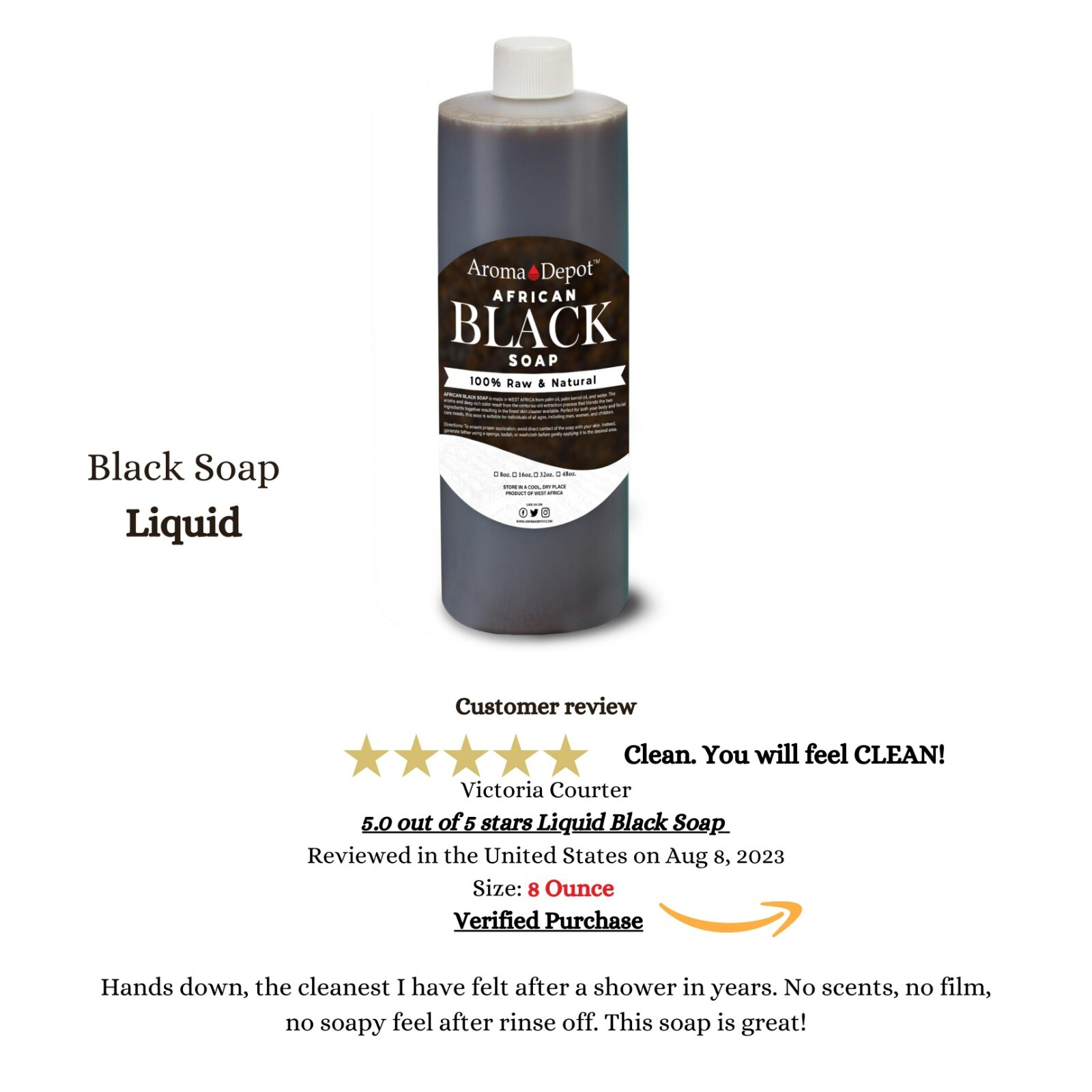 Black Soap Liquid Half Gallon African Soap Natural Wash Face Body Hair Shampoo