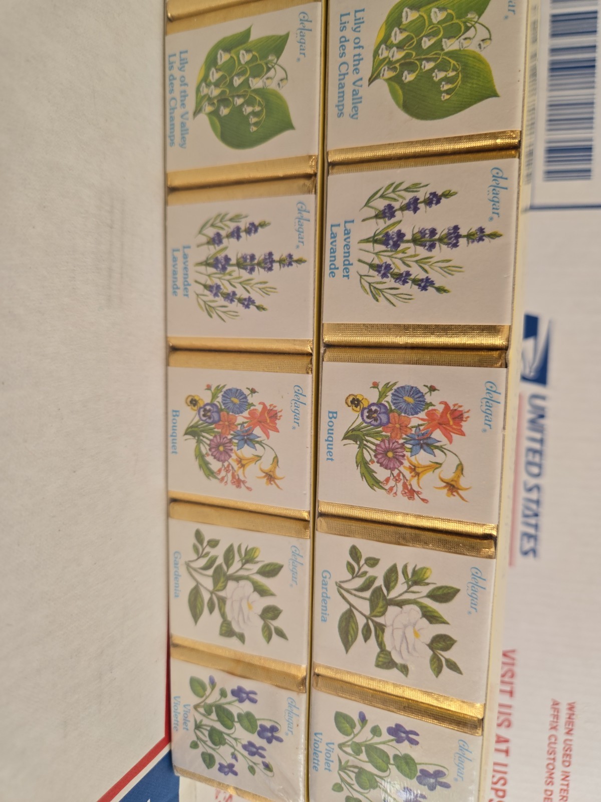Lot Of 2 Sealed Delagar English Bath Cube Set Made in England Floral Scents 9 oz