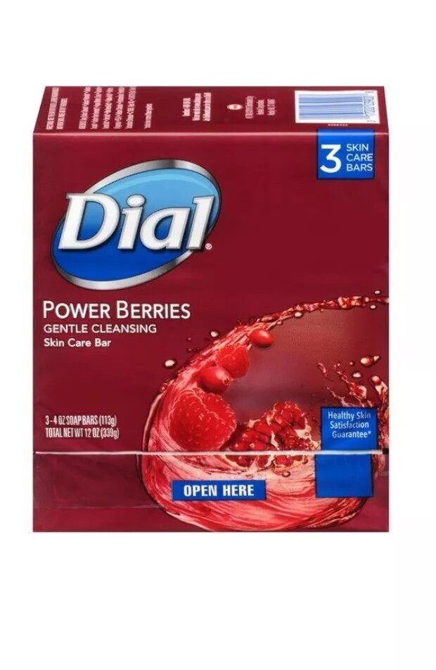 Dial POWER BERRIES 3 Bar 4 Oz Each Glycerin Gentle Skin Care