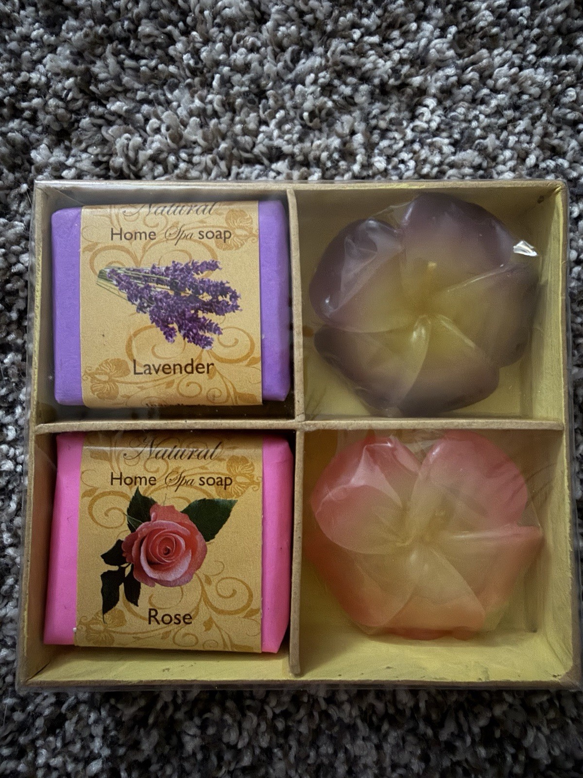 Bali Indonesia – All Natural Lavender Rose Floral Body Bar Soap Set