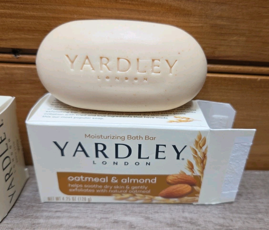 New Lot of 4 Yardley London Bar Soap Cocoa Butter, Lavender Oatmeal & Almond