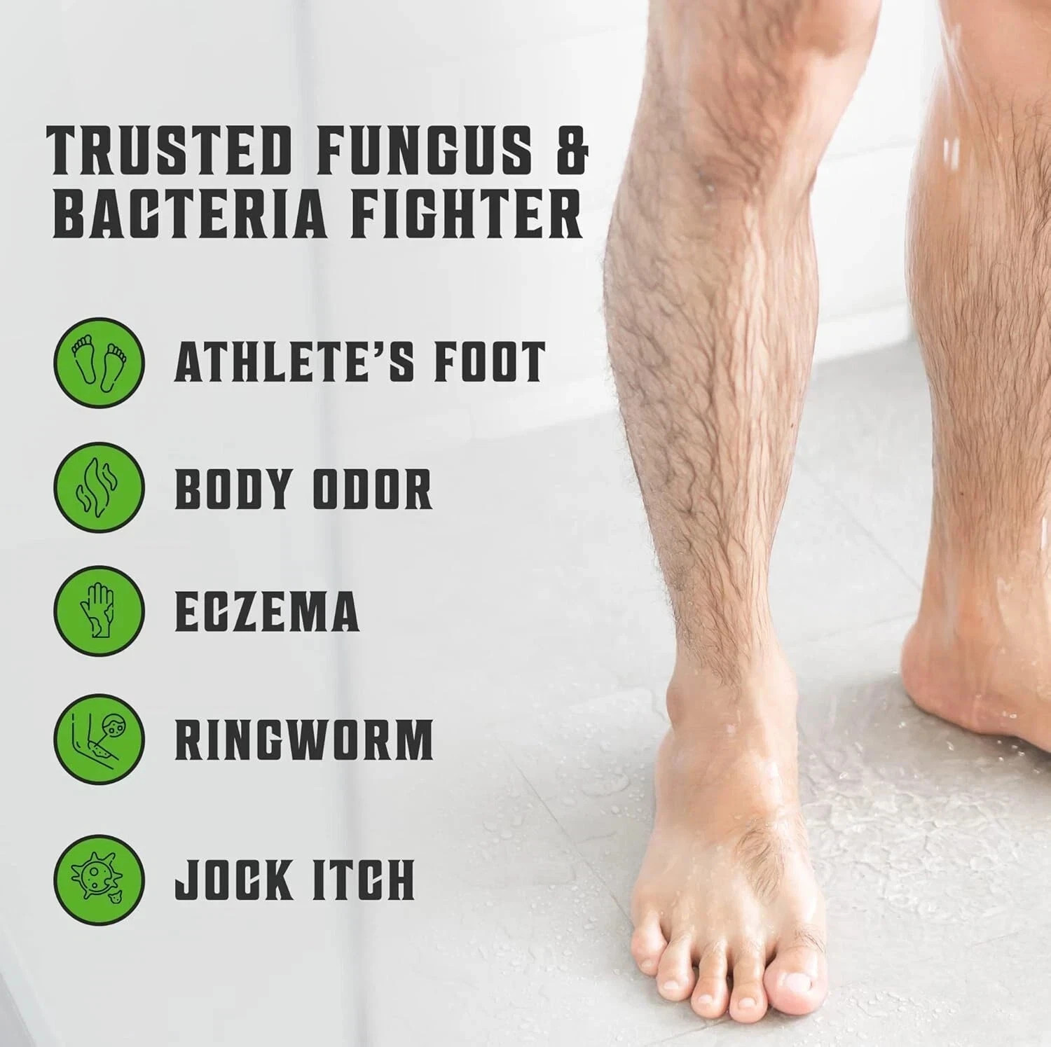 Antifungal Tea Tree Oil Body Wash Soap for Men – Helps Athletes Foot Toenail