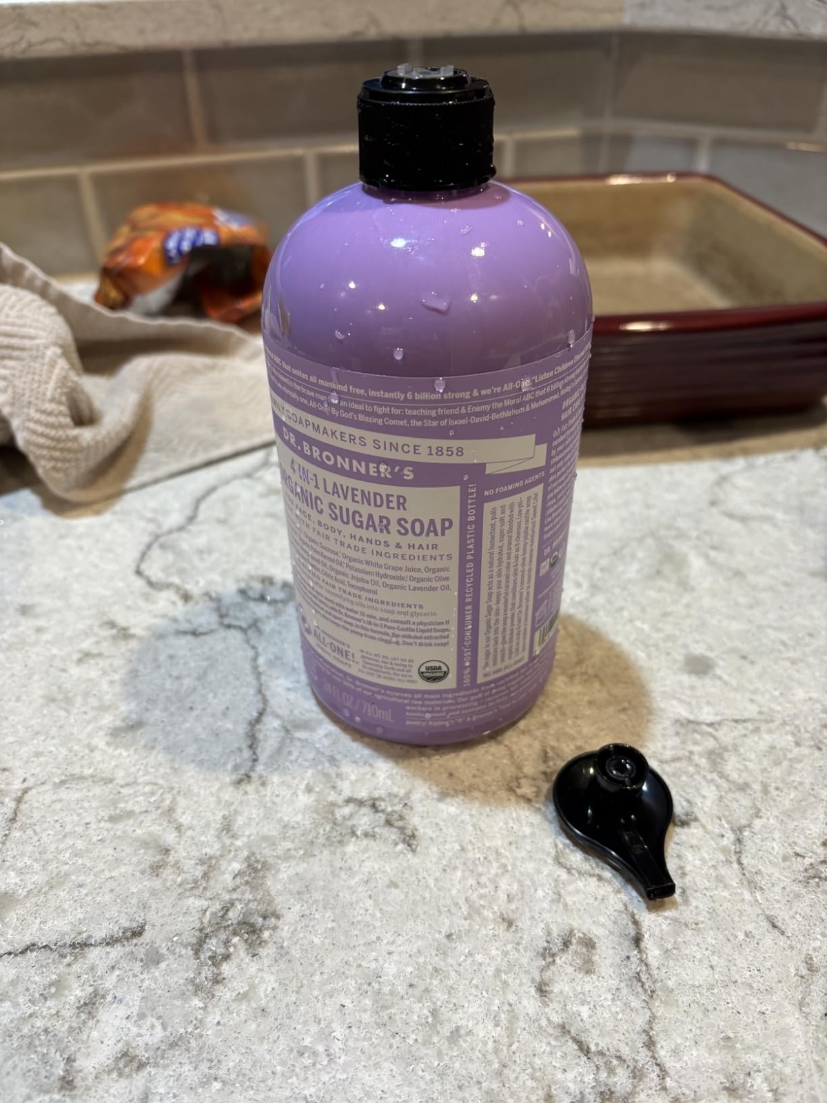 Dr. Bronner’s 64oz Organic Peppermint Sugar Soap – Cleansing & Moisturizing