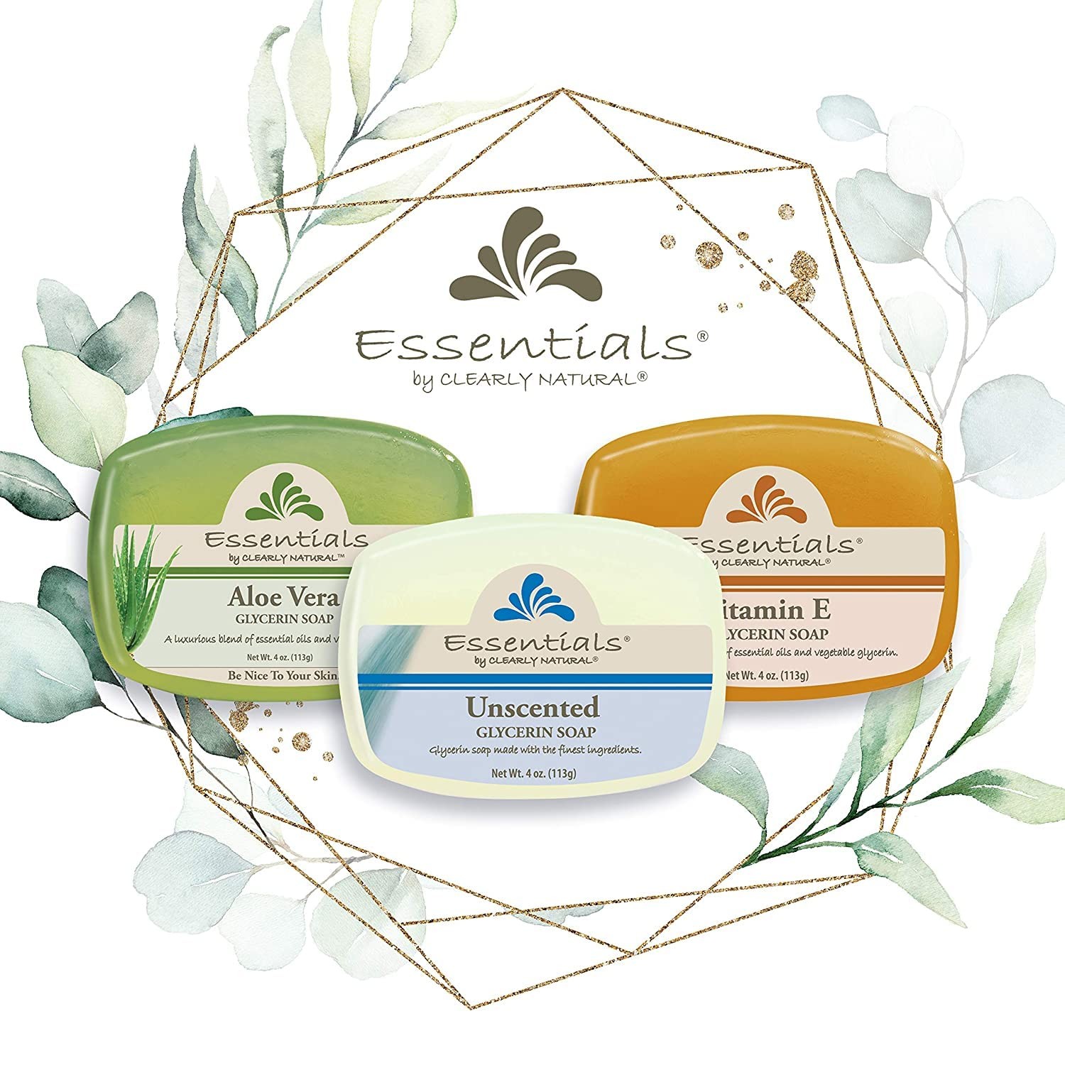 Clearly Natural Glycerin Bar Soap Unscented 4oz 12 Pack Gentle Skin Care Soap