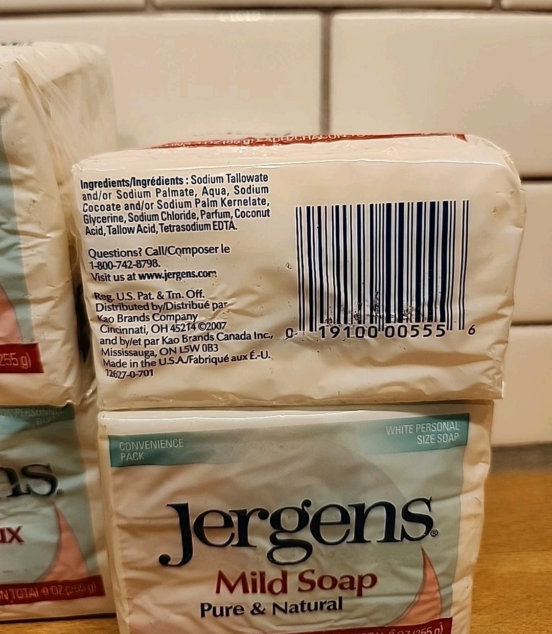 4 Jergens Mild Soap, Cleans & Freshens, 3 Bars- 3oz Each (9oz Total Pack)