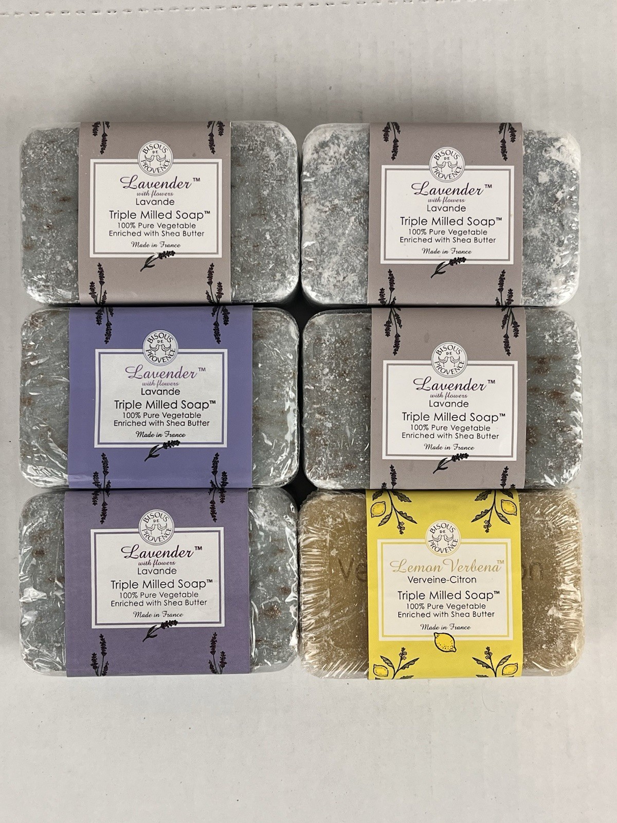 Trader Joe’s Bisous de Provence Lot of 6 French Triple Milled Soaps