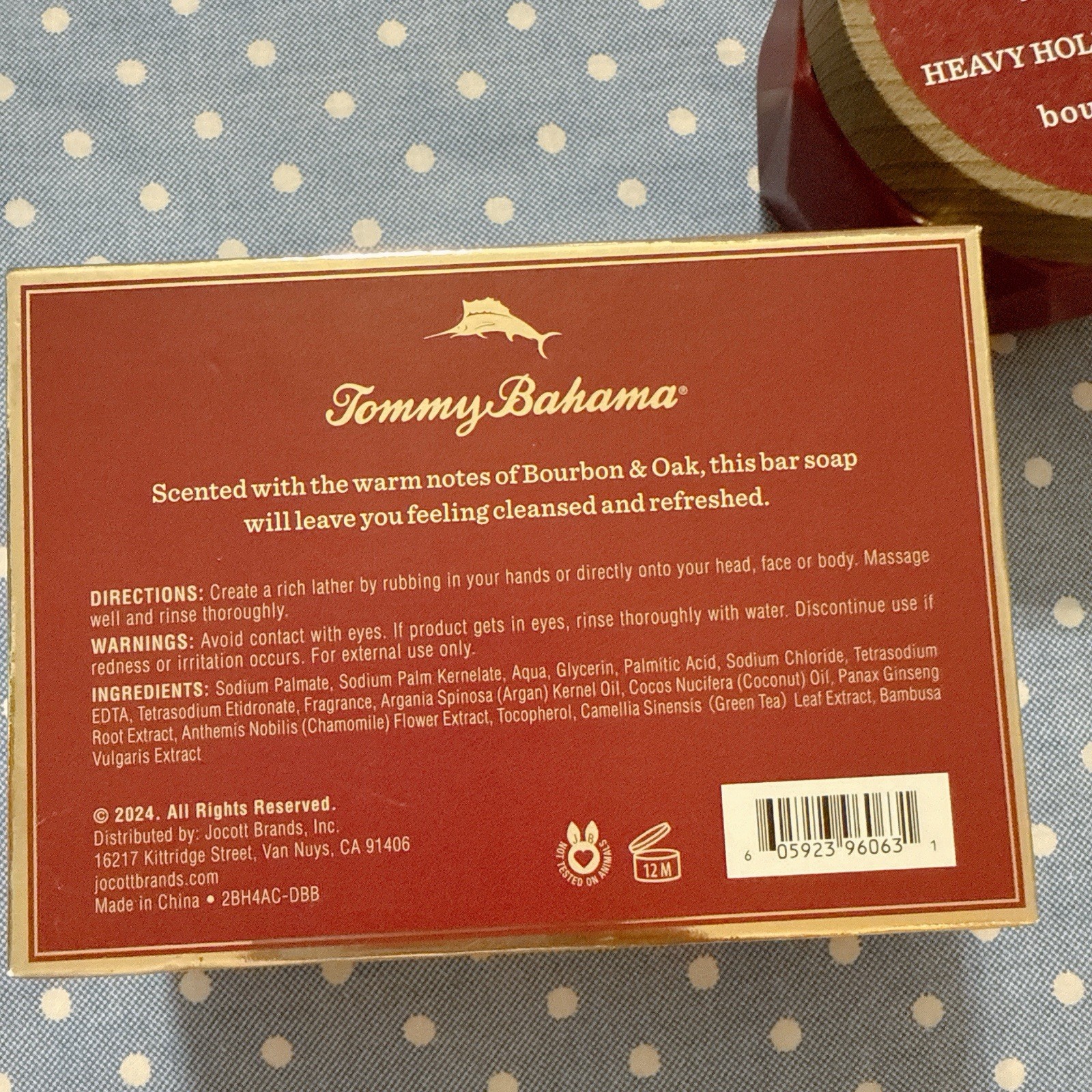 Tommy Bahama Set 2 Pcs For Men Bar Soap & Pomade Heavy Hold -Bourbon & Oak