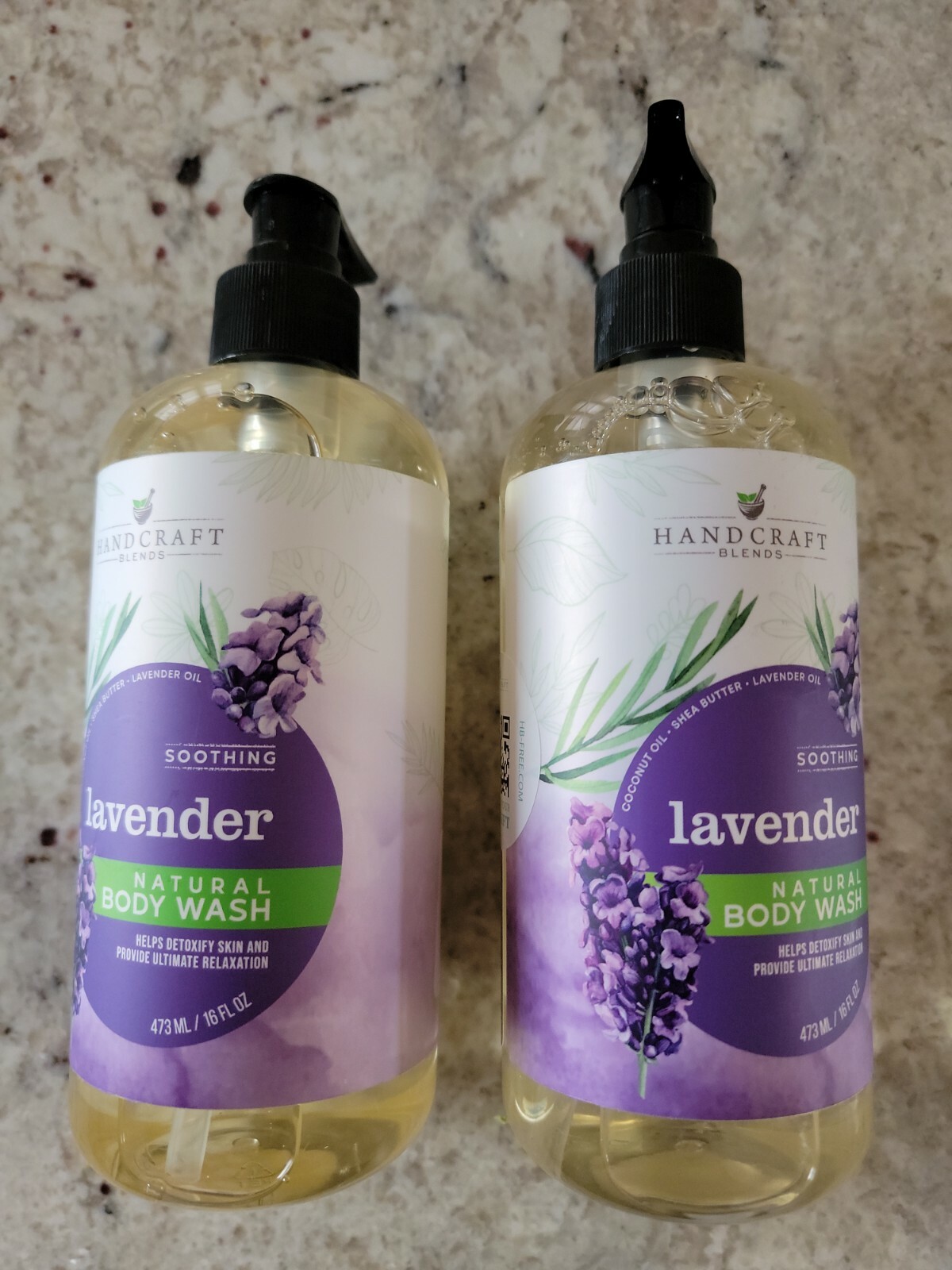 Lot of 4 Lavender Body Wash Detox Skin Coconut Olive Oil Peppermint 16 fl oz