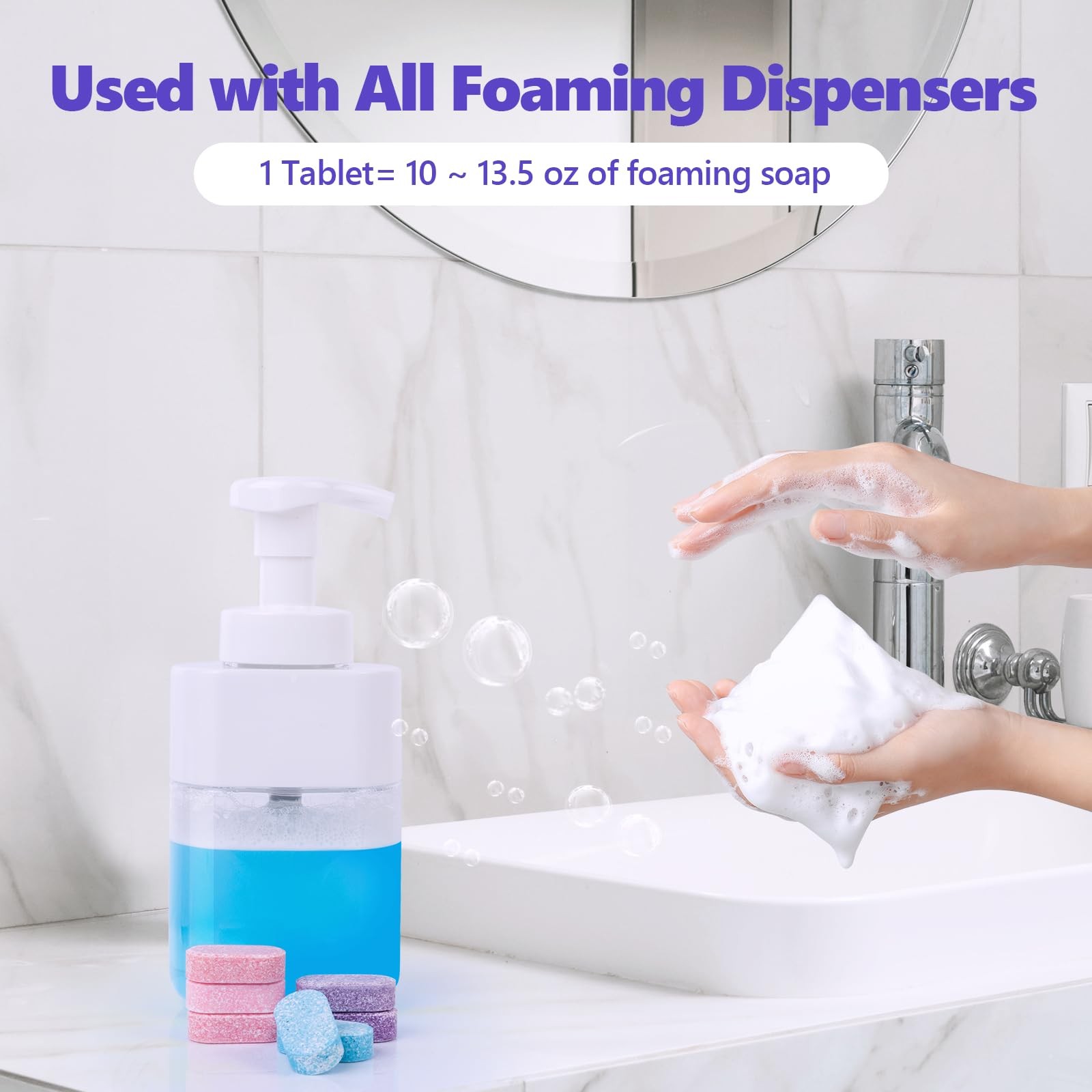 USKICH 48 Pack Foaming Hand Soap Tablet – Eco Friendly 1 Count (Pack of 48)