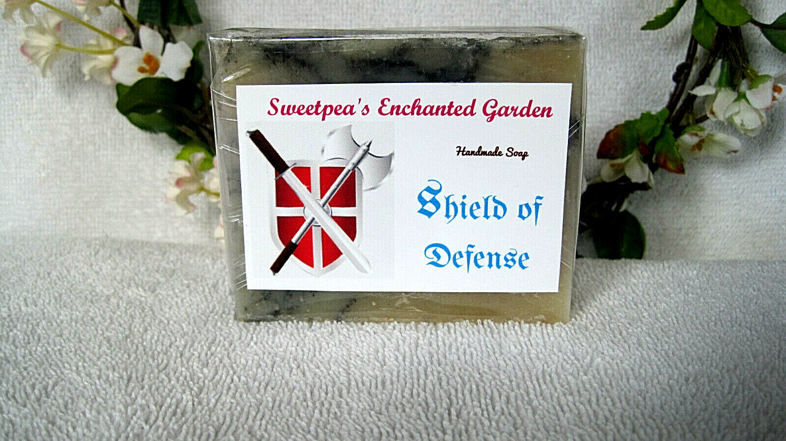 * “SHIELD OF DEFENSE” HANDMADE NATURAL & ORGANIC VEGAN SOAP,, 4+ oz ea.