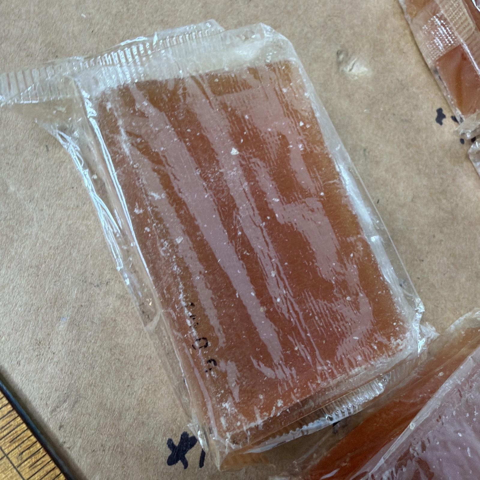 Vintage Unbranded Soap Bar Orange Unknown Scent Rustic Lot Of 4