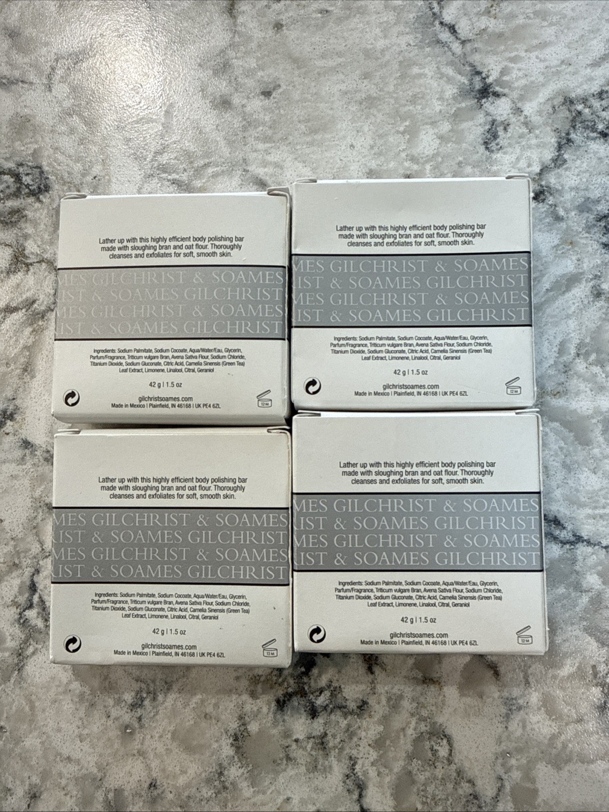 4 Bars Gilchrist & Soames Reserve Cleansing Bar Soap 1.5 oz Each