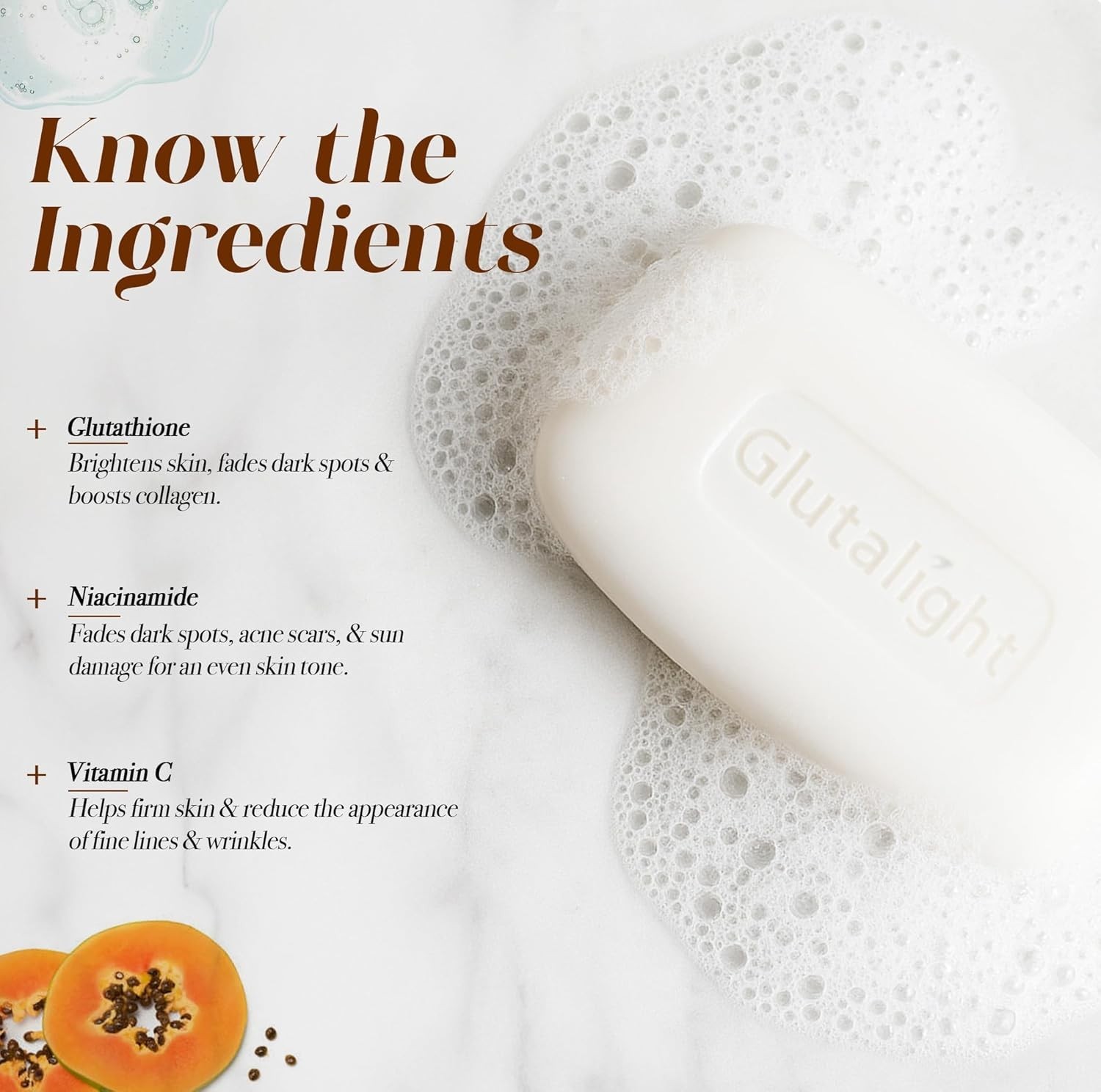3 x Glutalight Skin Brightening Soap For All Skin Types 75g free shipping