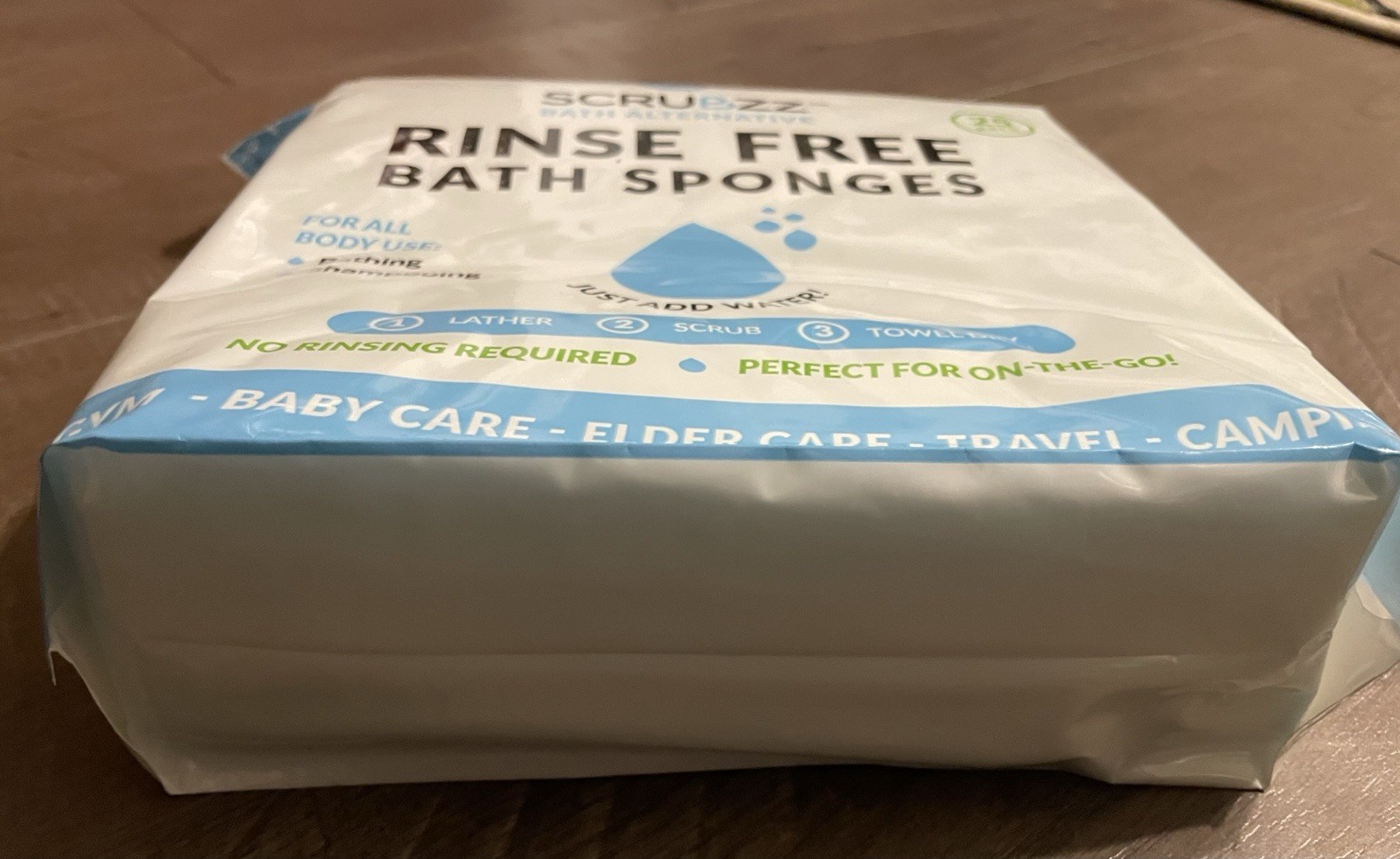 Scrubzz Disposable Rinse Free Bathing Wipes 25 Pack All-in-1 Single Use Shower