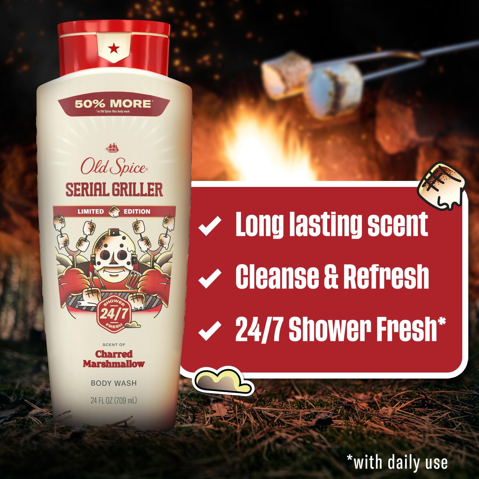 Old Spice Body Wash for Men, Summerdudes, 24/7 24 Ounce (Pack of 1), Beige