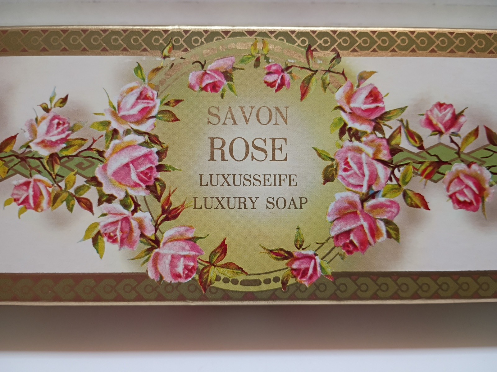 vintage 1920 savon rose luxusseife luxury soap 3 bars