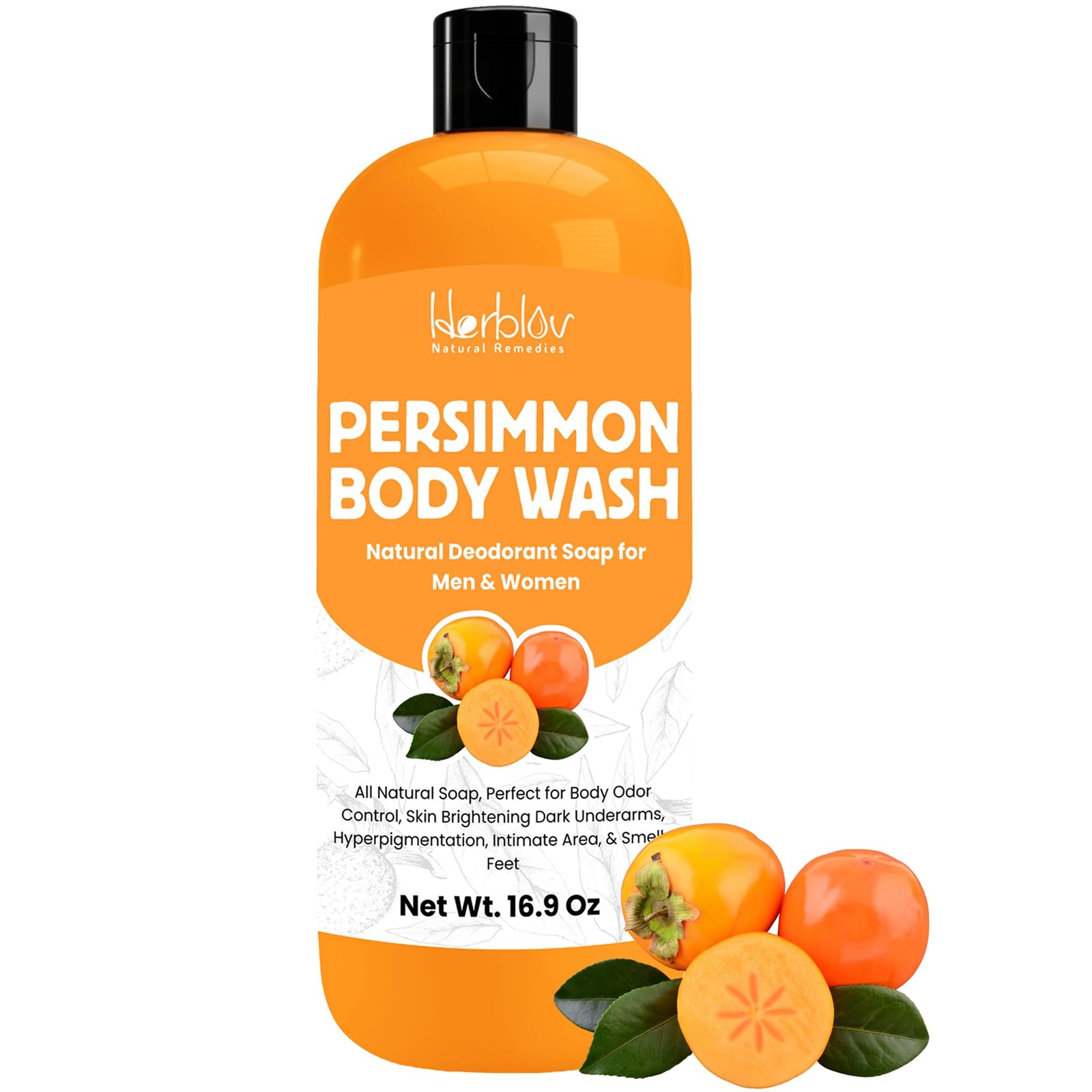 Persimmon Body Wash for Body Odor Control – Purifying Deodorizing Soap for El…