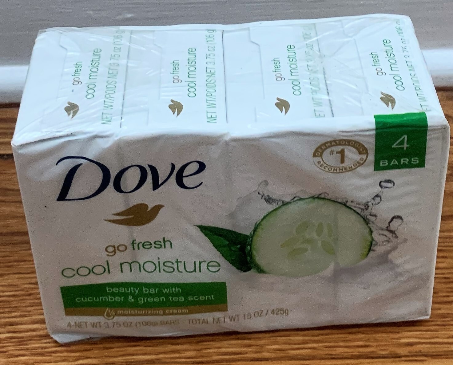 Dove Cool Moisture Moisturizer Cream Bars, Cucumber and Green Tea, 3.75 oz, 4 Ct