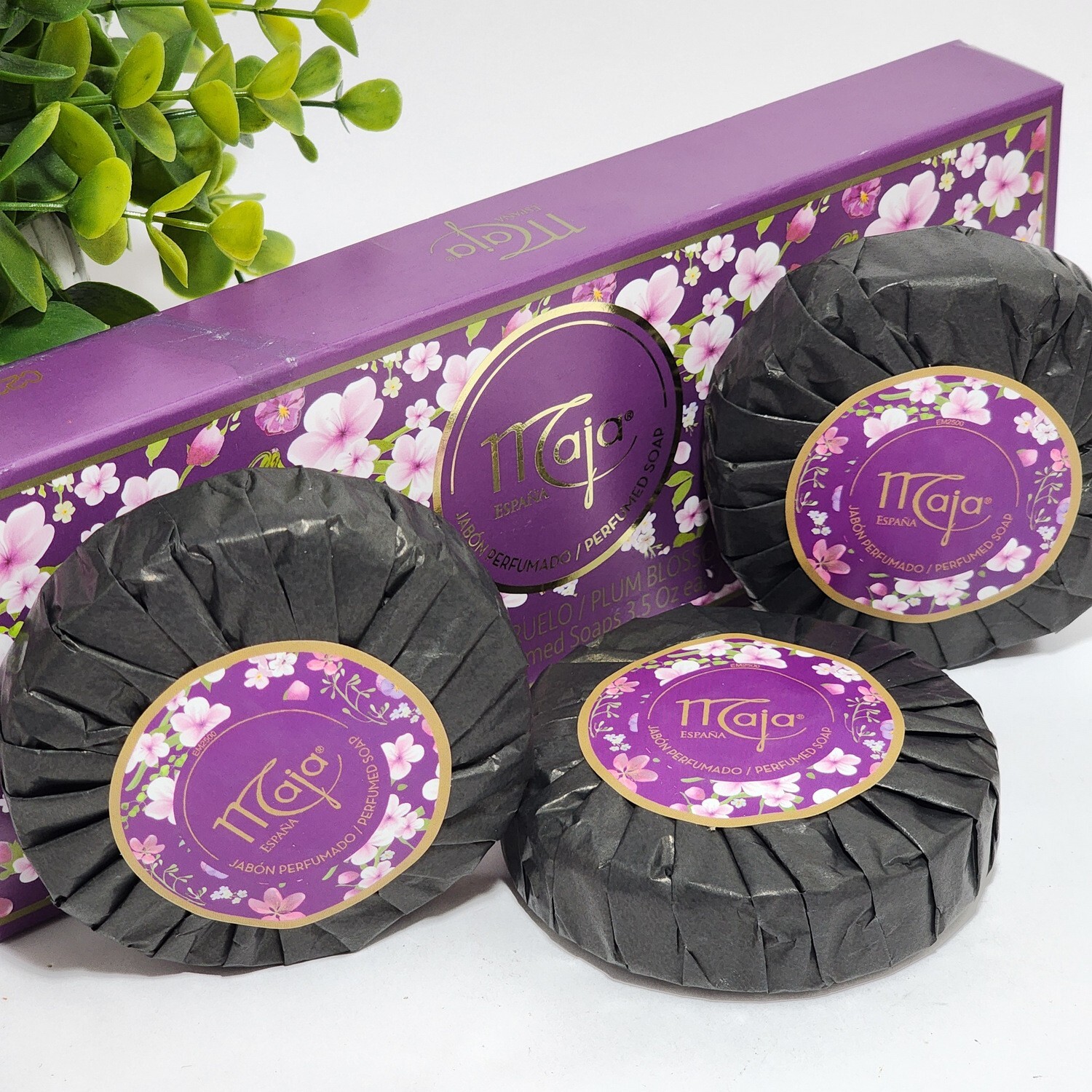 Maja Plum Blossom Luxury Perfume Soap Flor de Ciruelo Jabon – 3 x 3.5 oz NEW