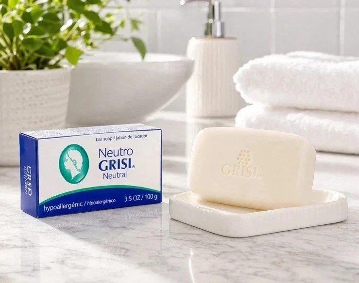 GRISI NEUTRAL NEUTRO SOAP Balancing 3.5 oz Scent Bar Hand Face Jabon 8 Pack