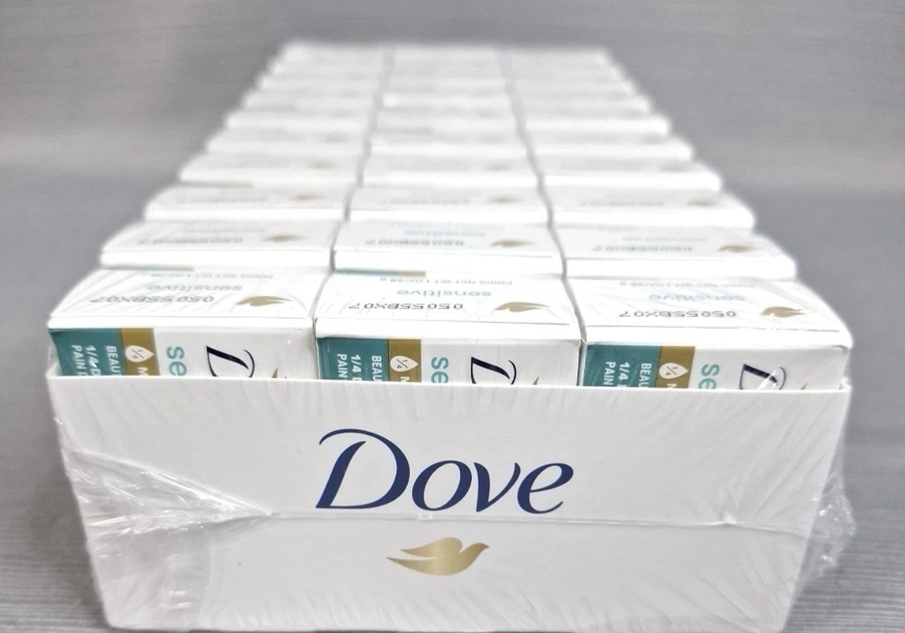 Dove Sensitive Skin Bar, Unscented (1 oz) Pack of 30 Travel Size New & Sealed