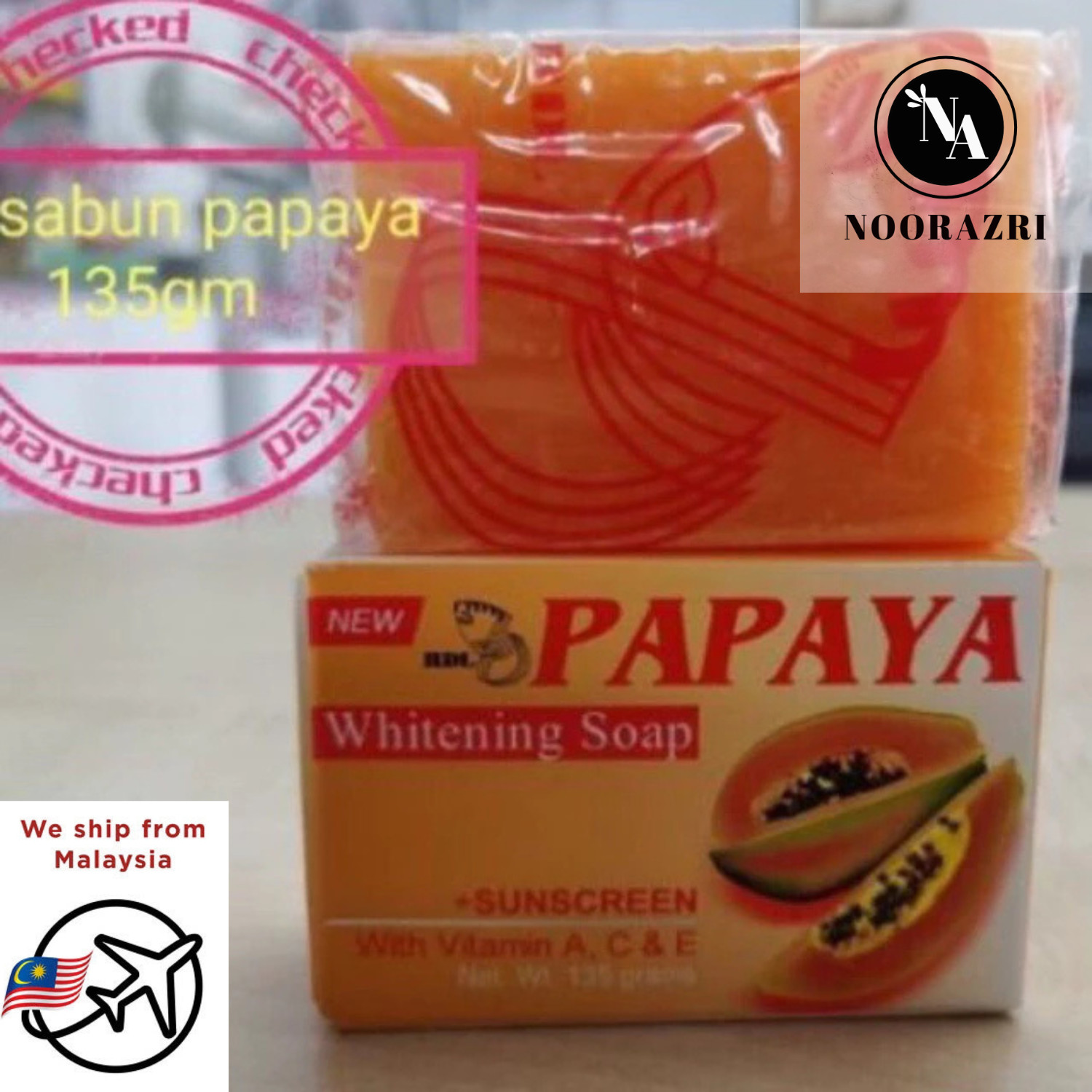 3X Original RDL Papaya All Natural Whitening Soap with Vitamin A, C and E