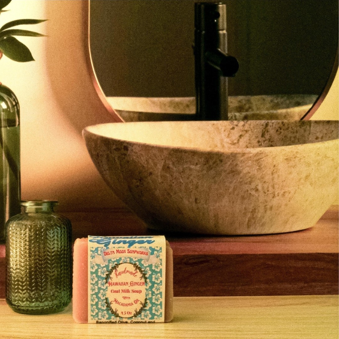Handmade Hawaiian Ginger Goat Milk Soap, + samples, ships fast