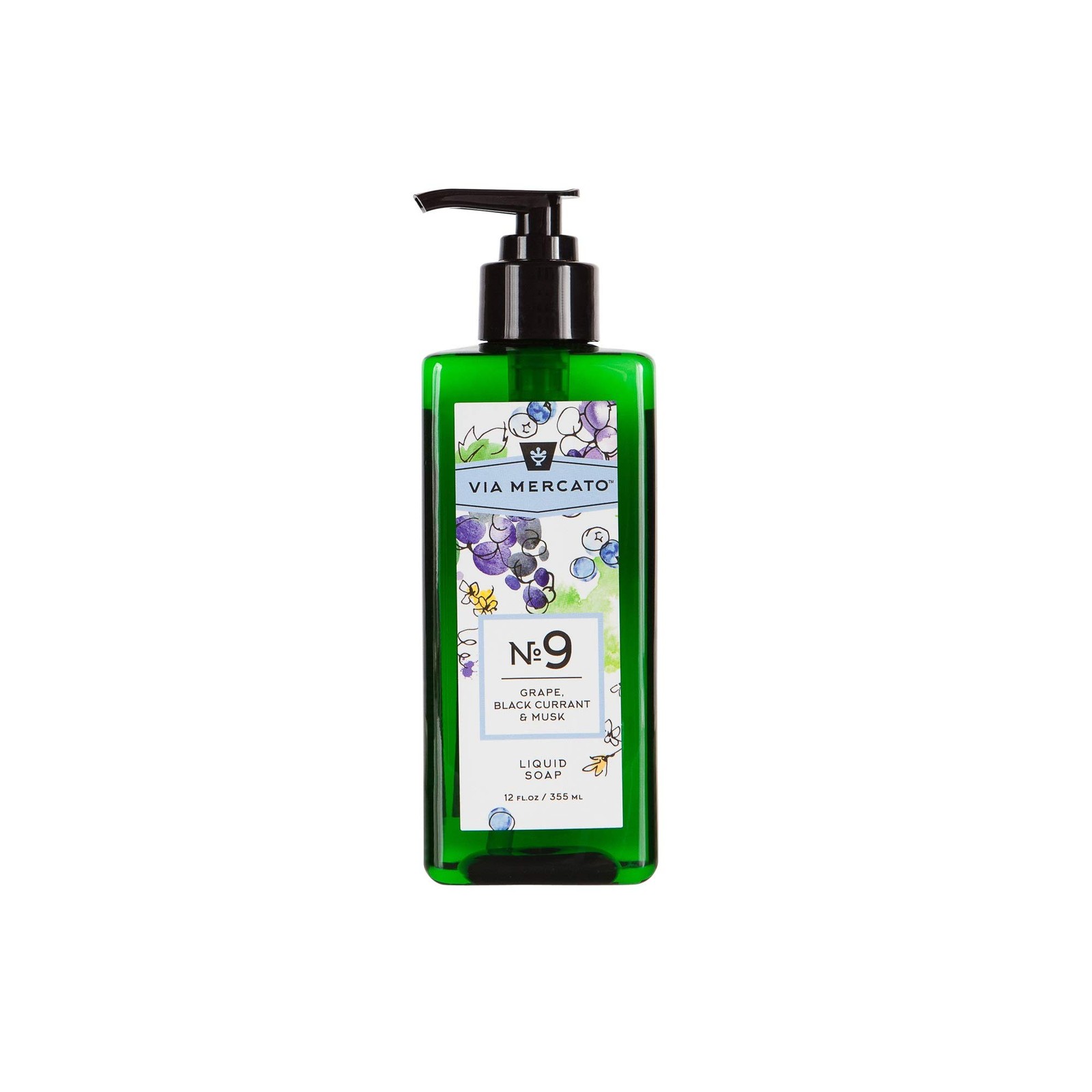 Liquid Soap, Shea Butter Enriched (12 oz), No. 9 – Grape, Black Currant & Musk